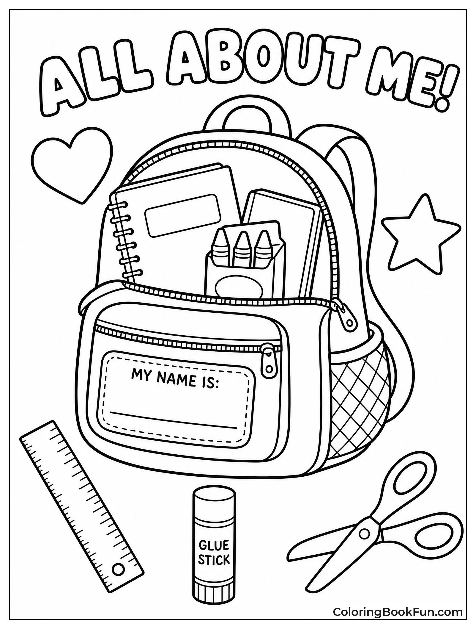 Open Backpack and Supplies