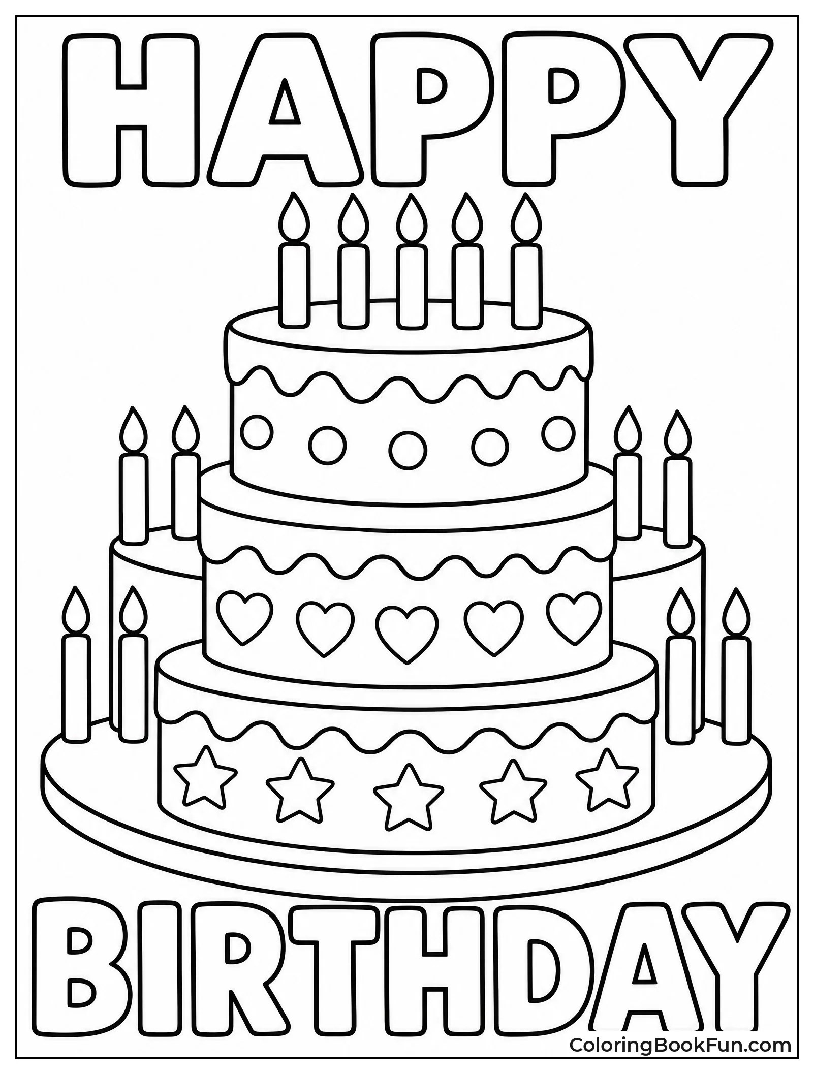 Three Tier Cake with Candles