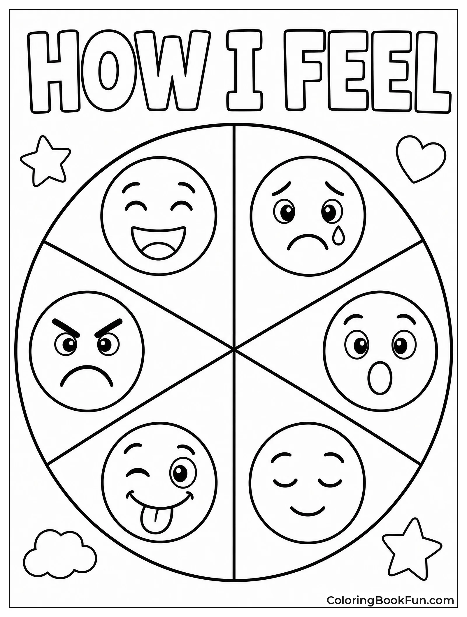 Circle with Emoji Emotion Faces