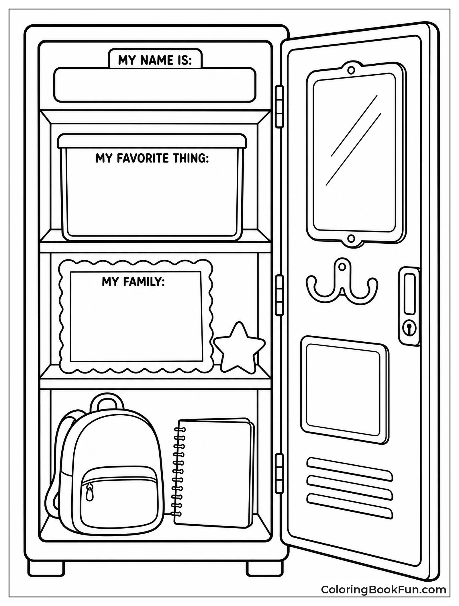 Open Locker with Shelves