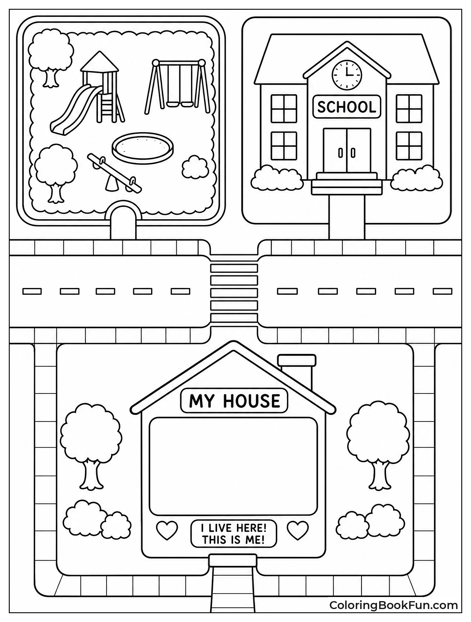 Simple Map of Neighborhood Street