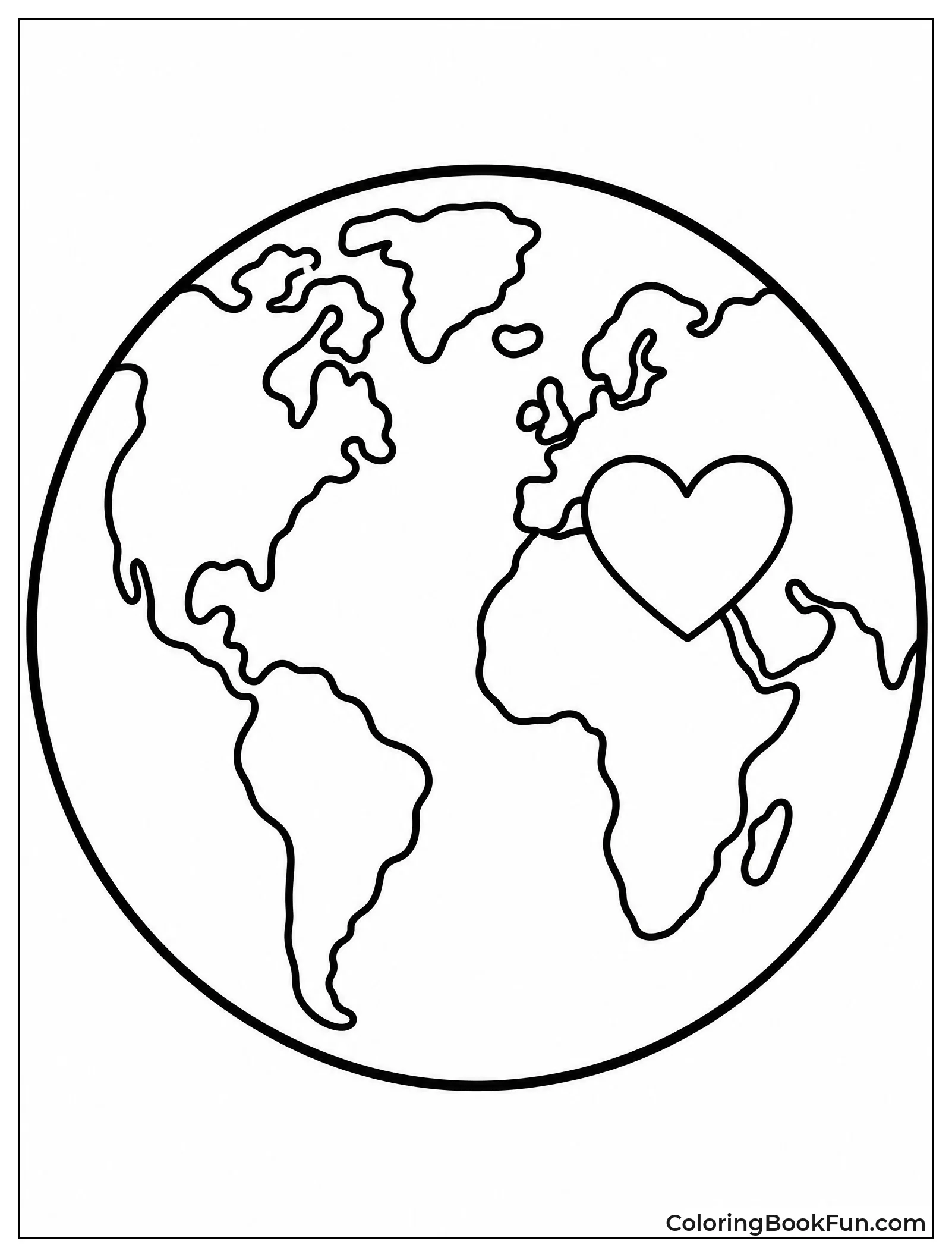 Globe with Heart over Home