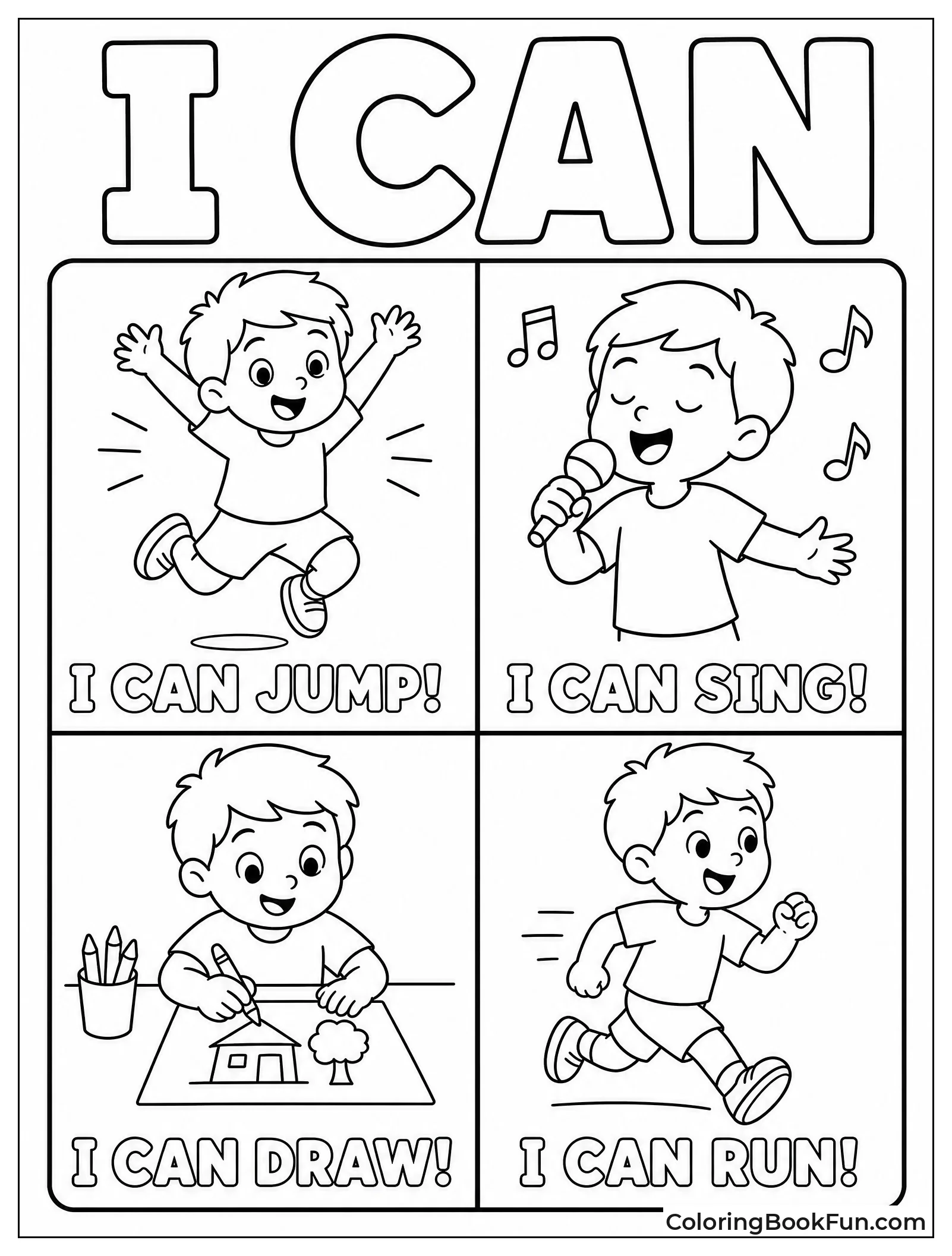 Four Boxes of Kids Playing