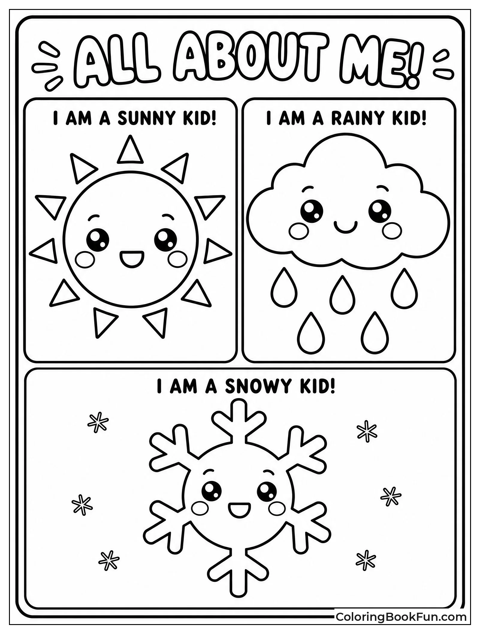 Sun Rain and Snow Faces