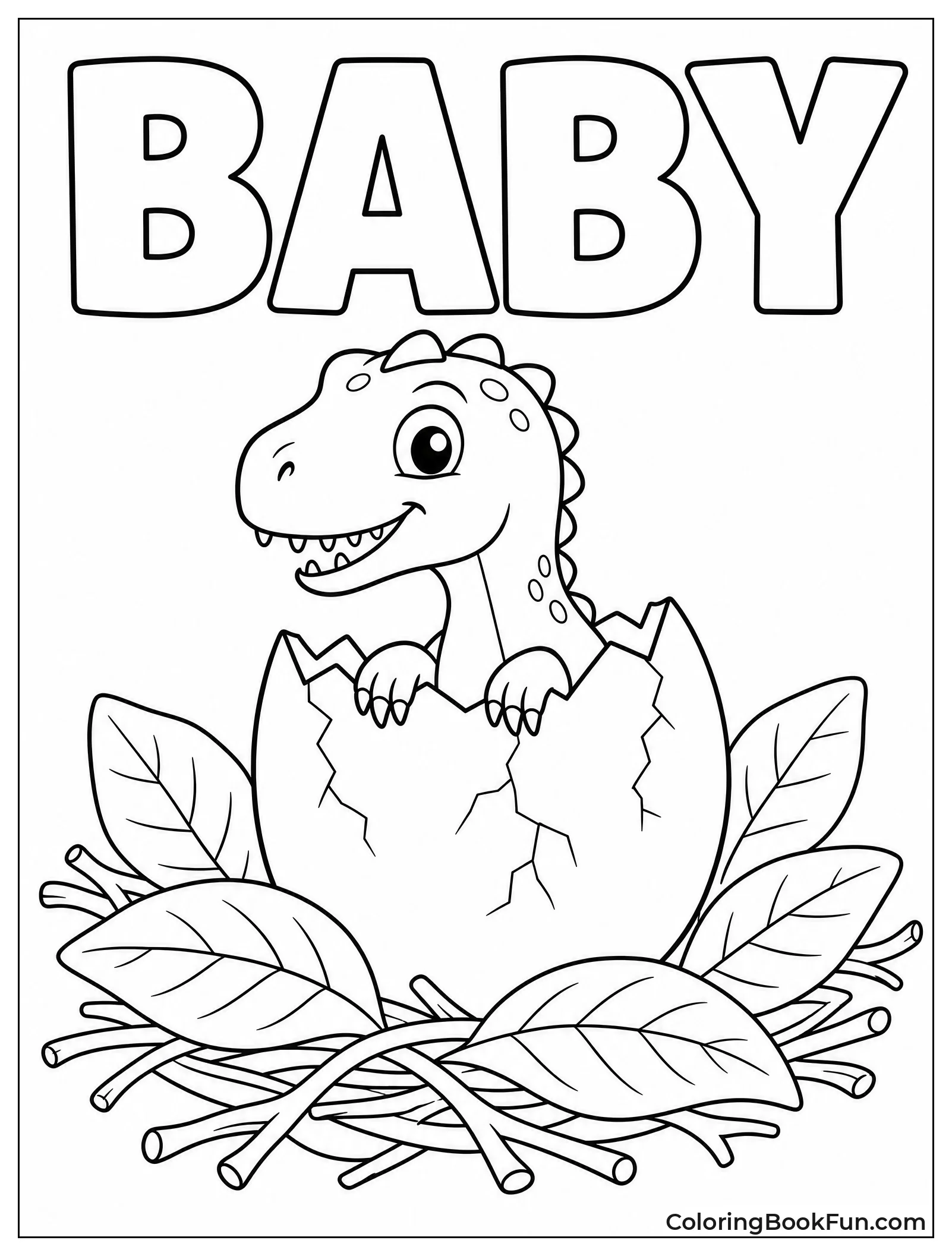Baby Allosaurus Hatching from Egg