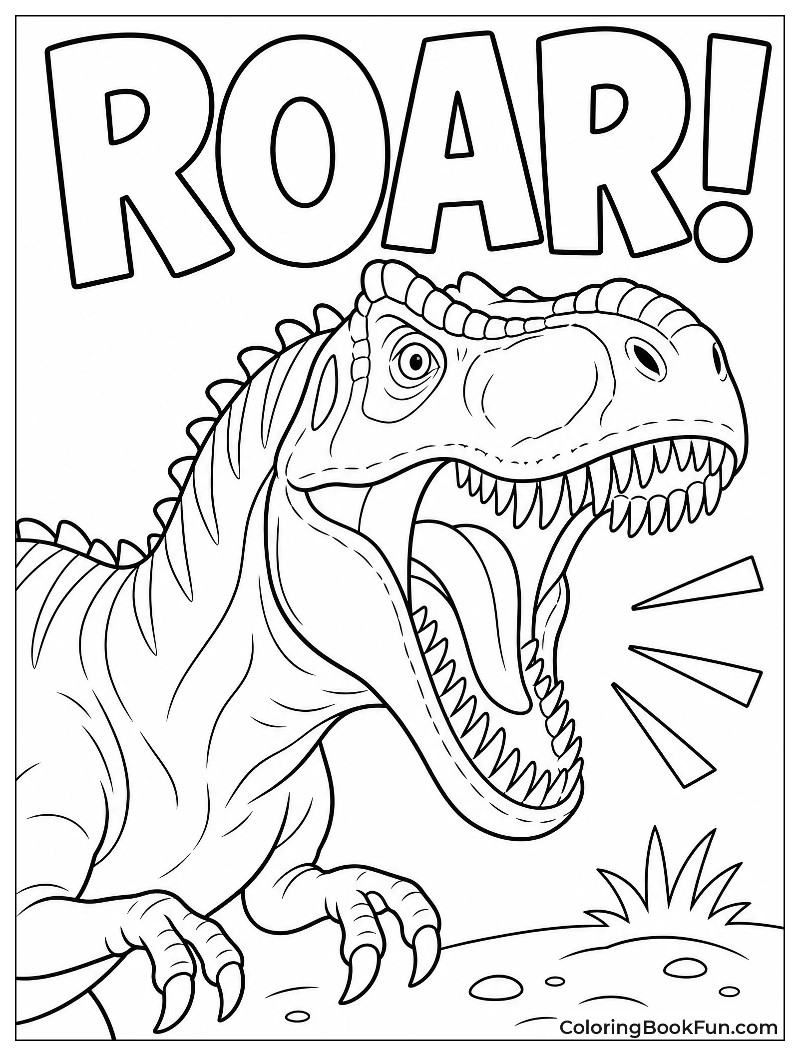 Allosaurus Roaring with Open Jaws