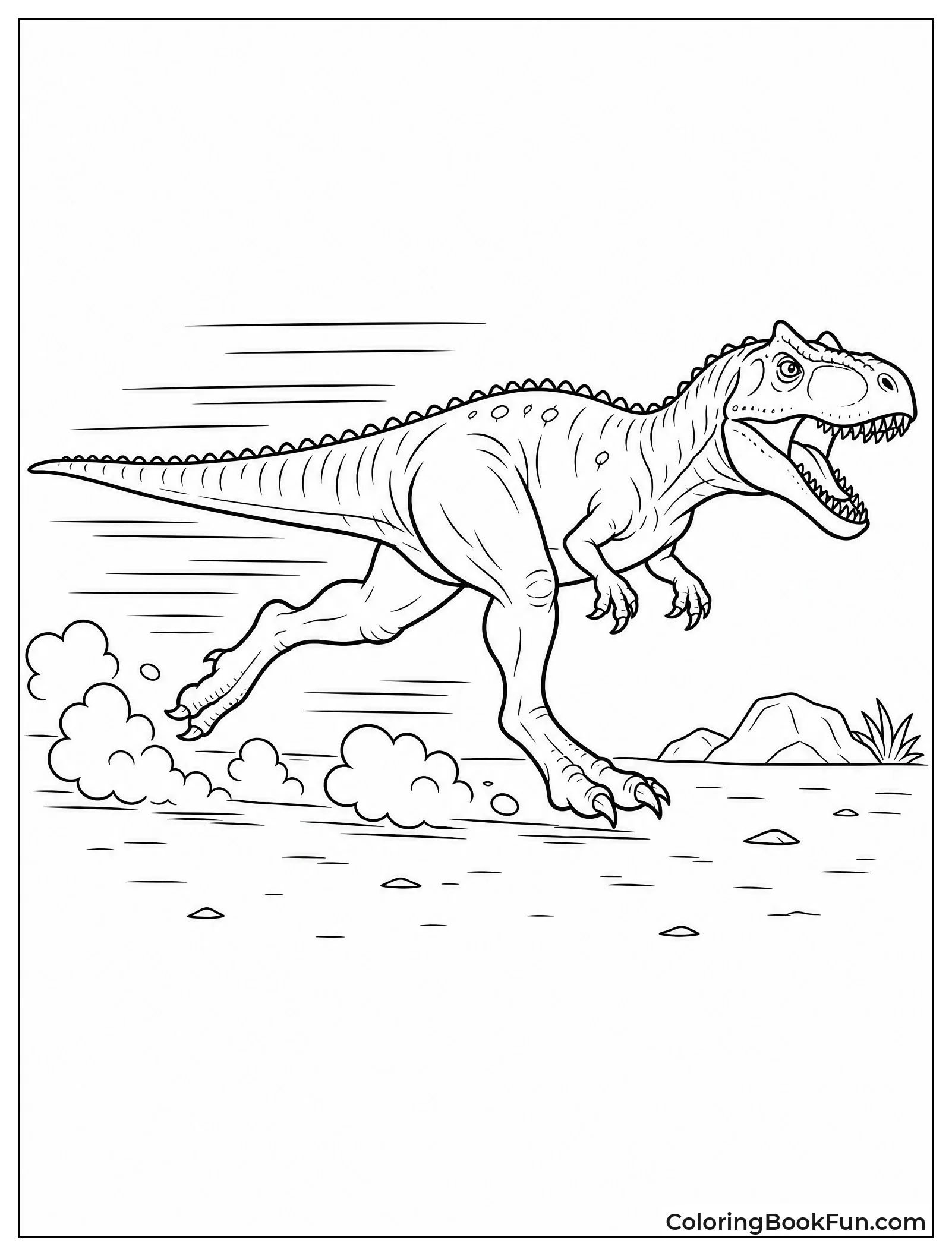 Allosaurus Sprinting Across Open Plains