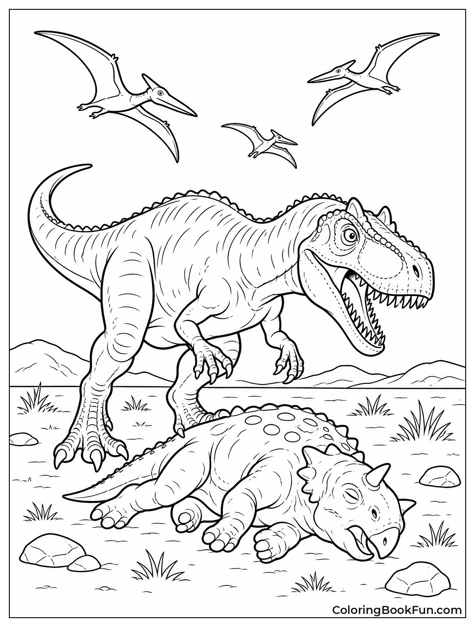 Allosaurus Finding Food on Plains