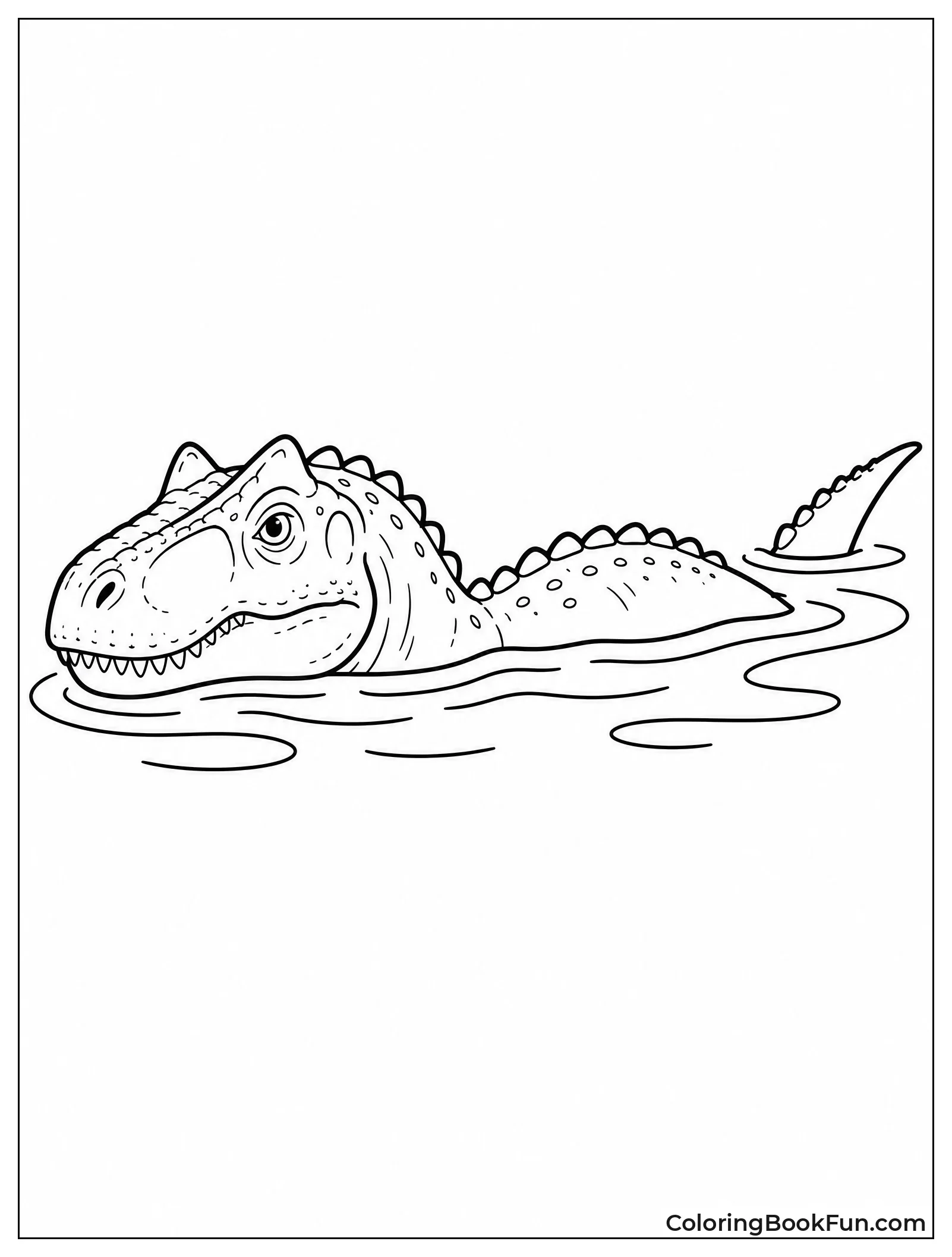 Allosaurus Swimming in Cool Lake
