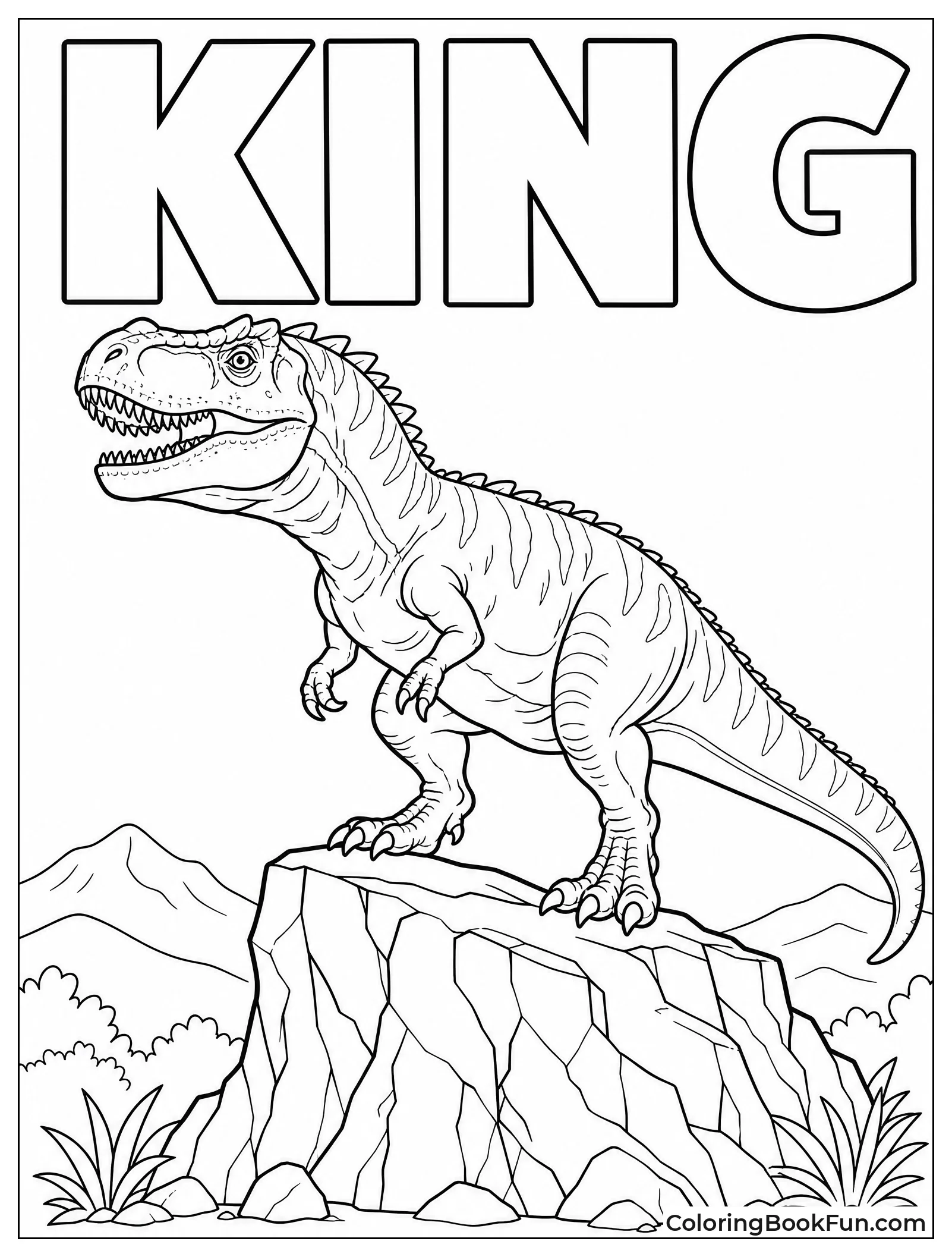 Allosaurus Perched on High Rock