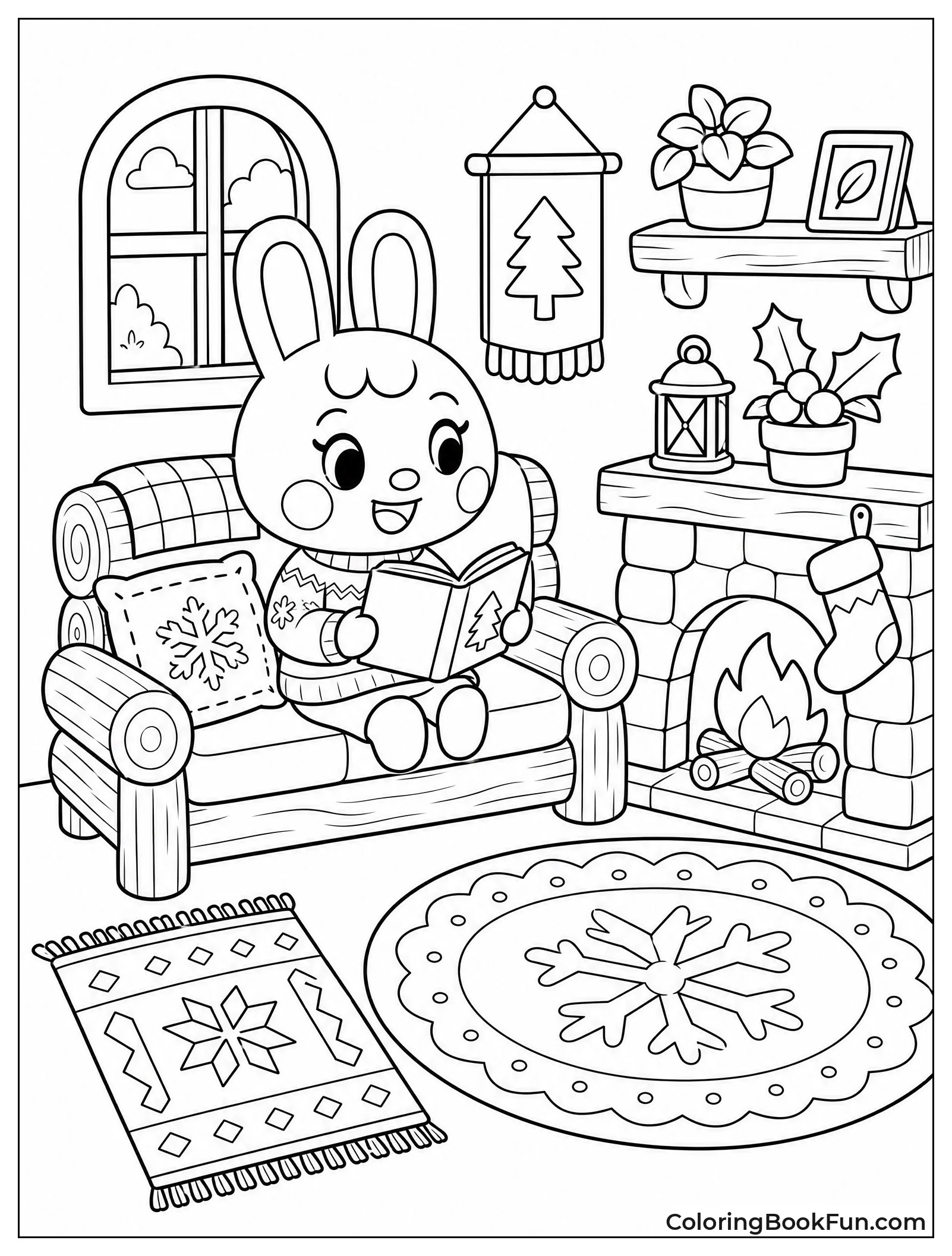 Cozy Night by the Fireplace