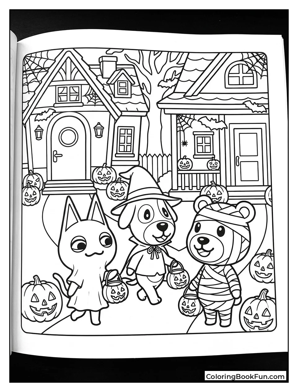 Costumed Friends Go Trick or Treating