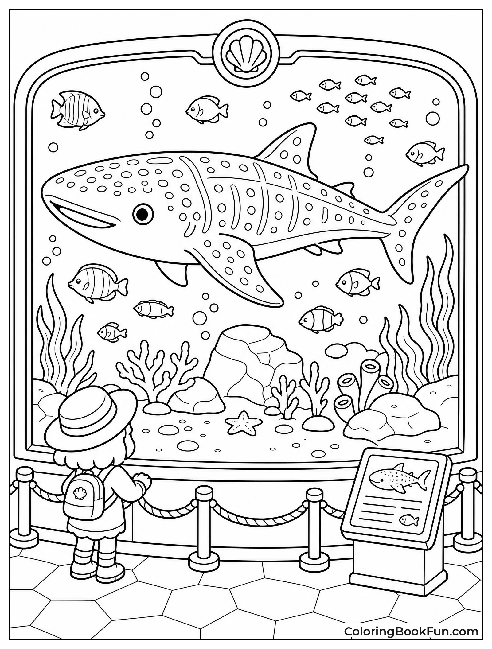 Whale Shark Swims in Aquarium