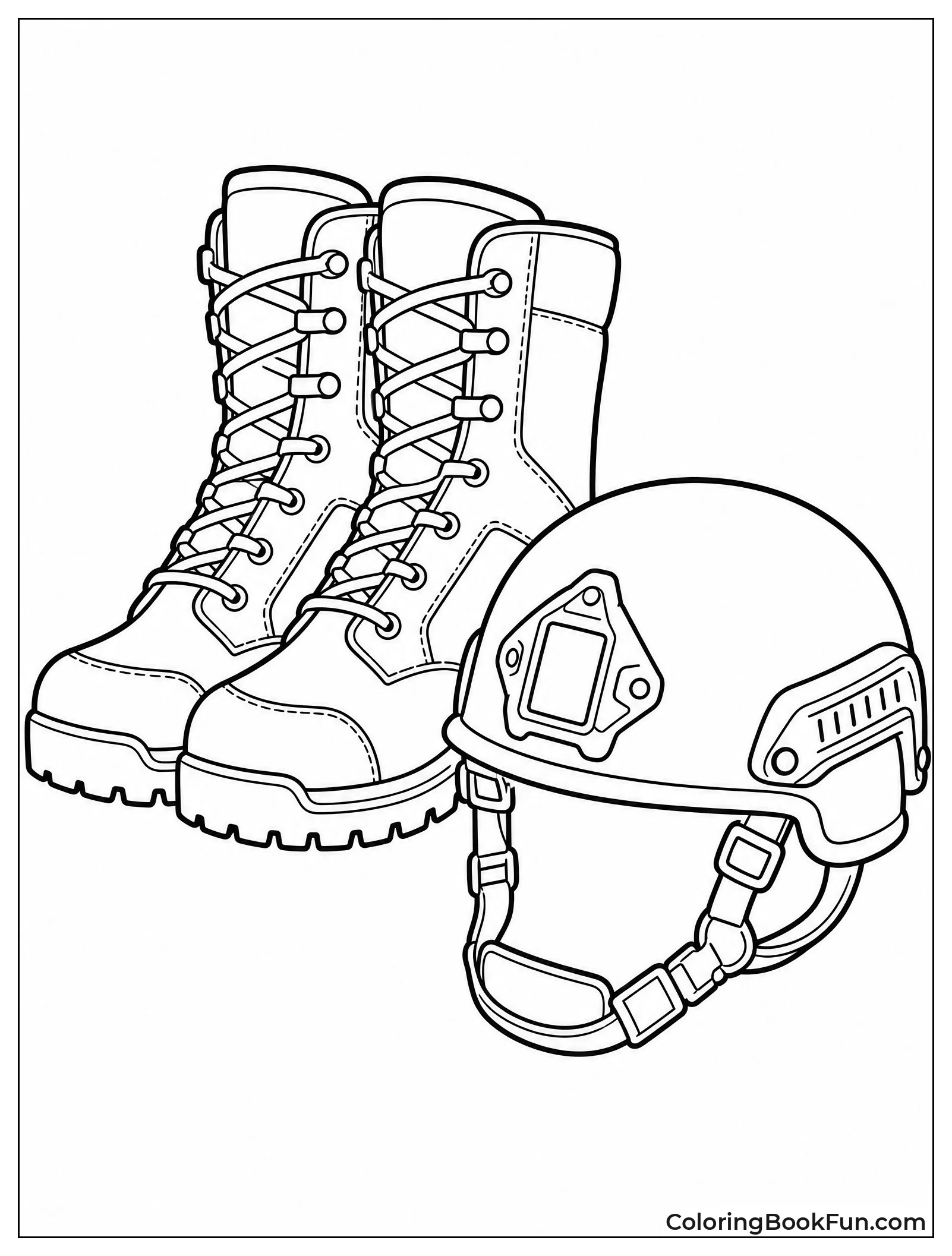 Close Up of Boots and Helmet