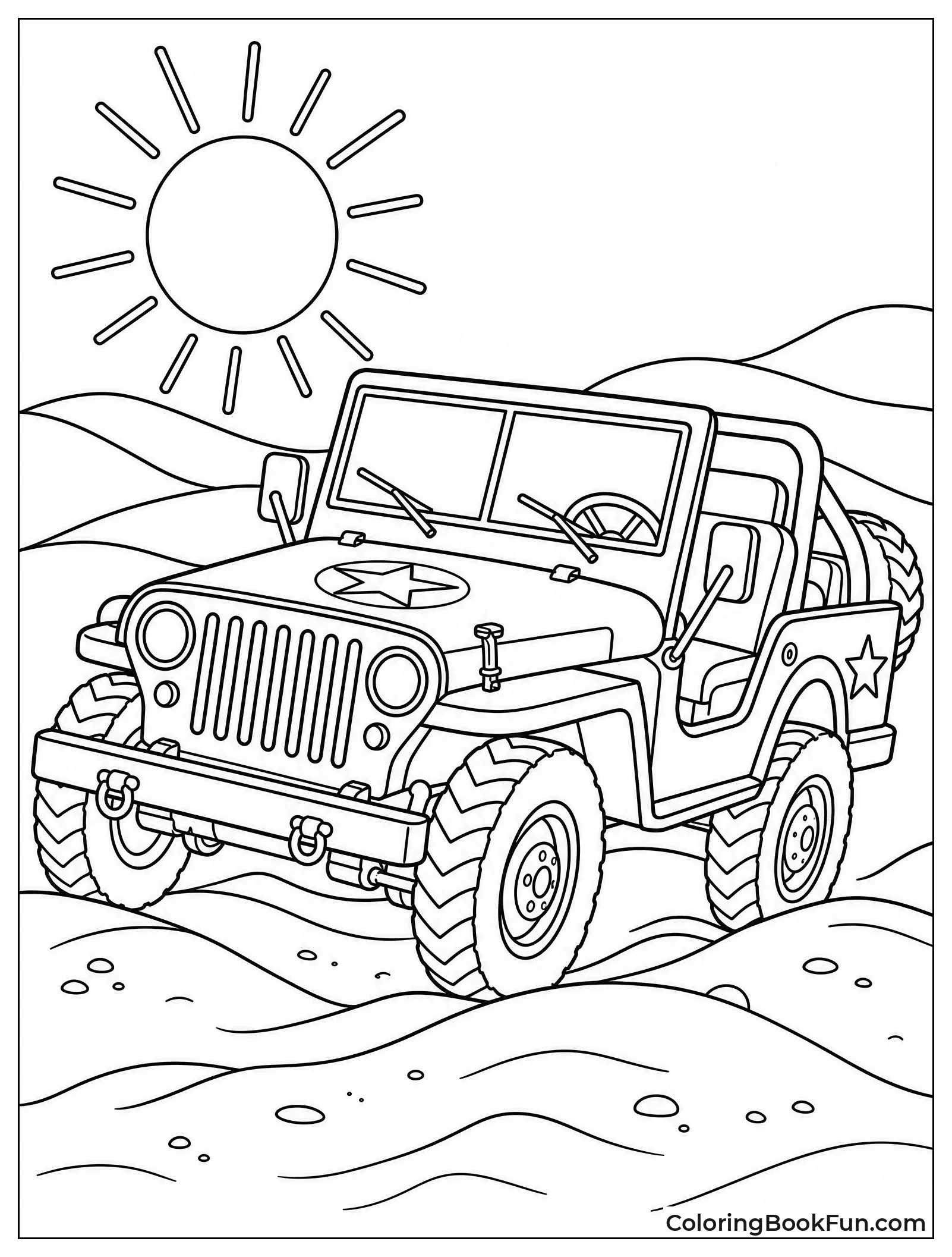 Jeep Driving in the Desert