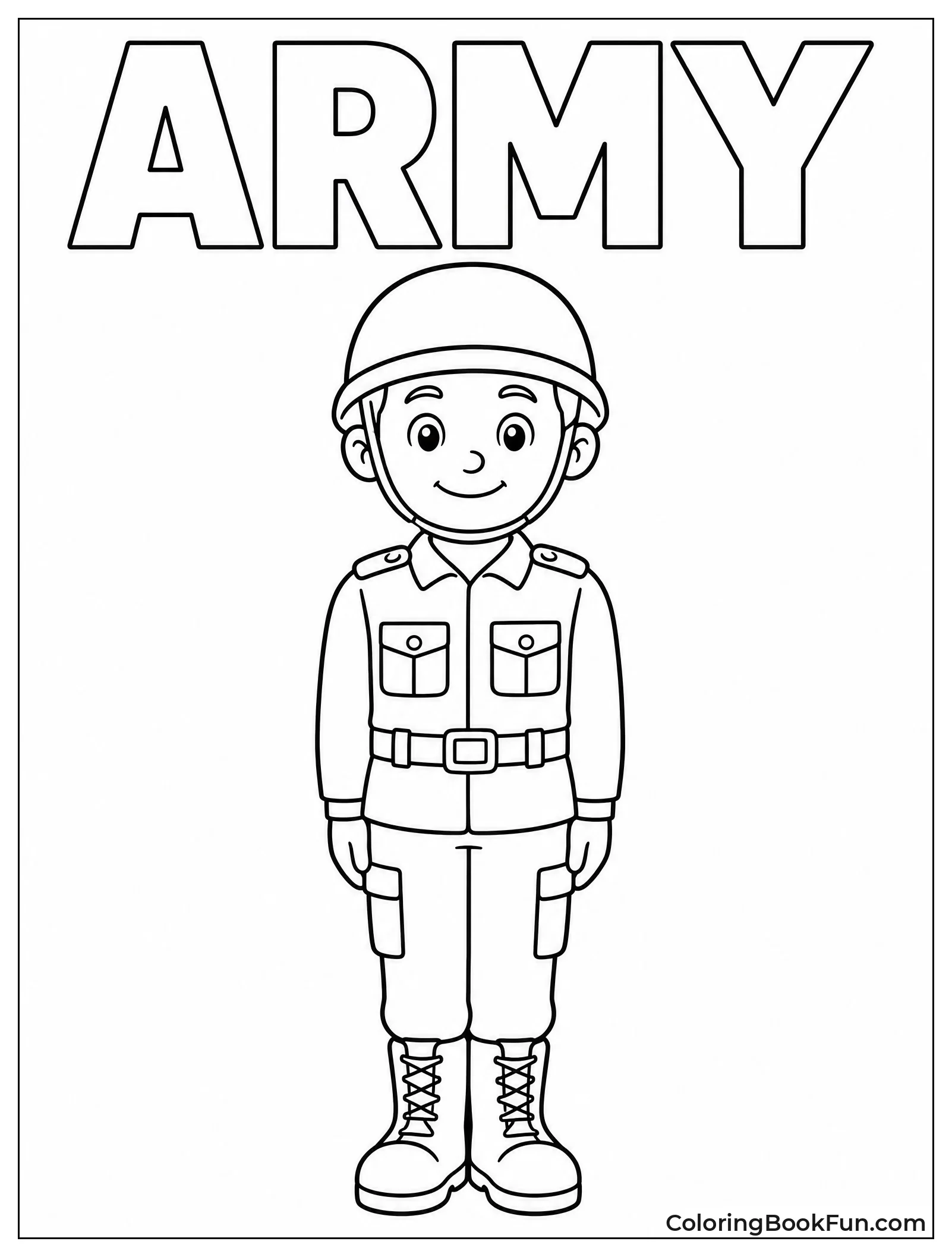 Friendly Soldier Standing at Attention