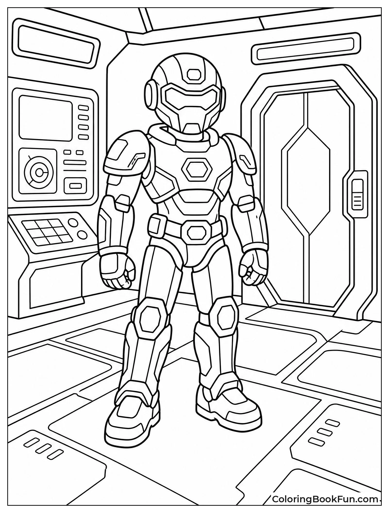 Futuristic Robot Soldier in Armor