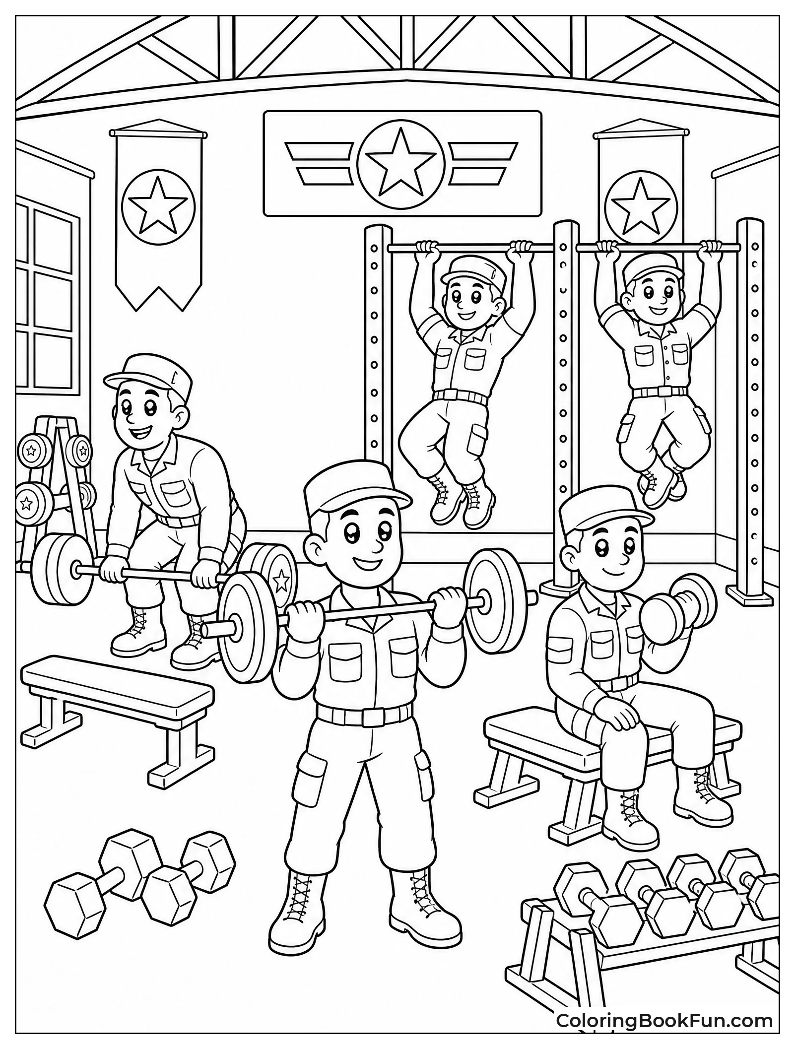 Soldiers Training in the Gym