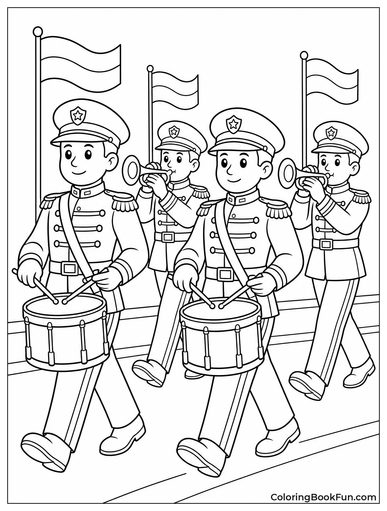 Army Band Playing in Parade