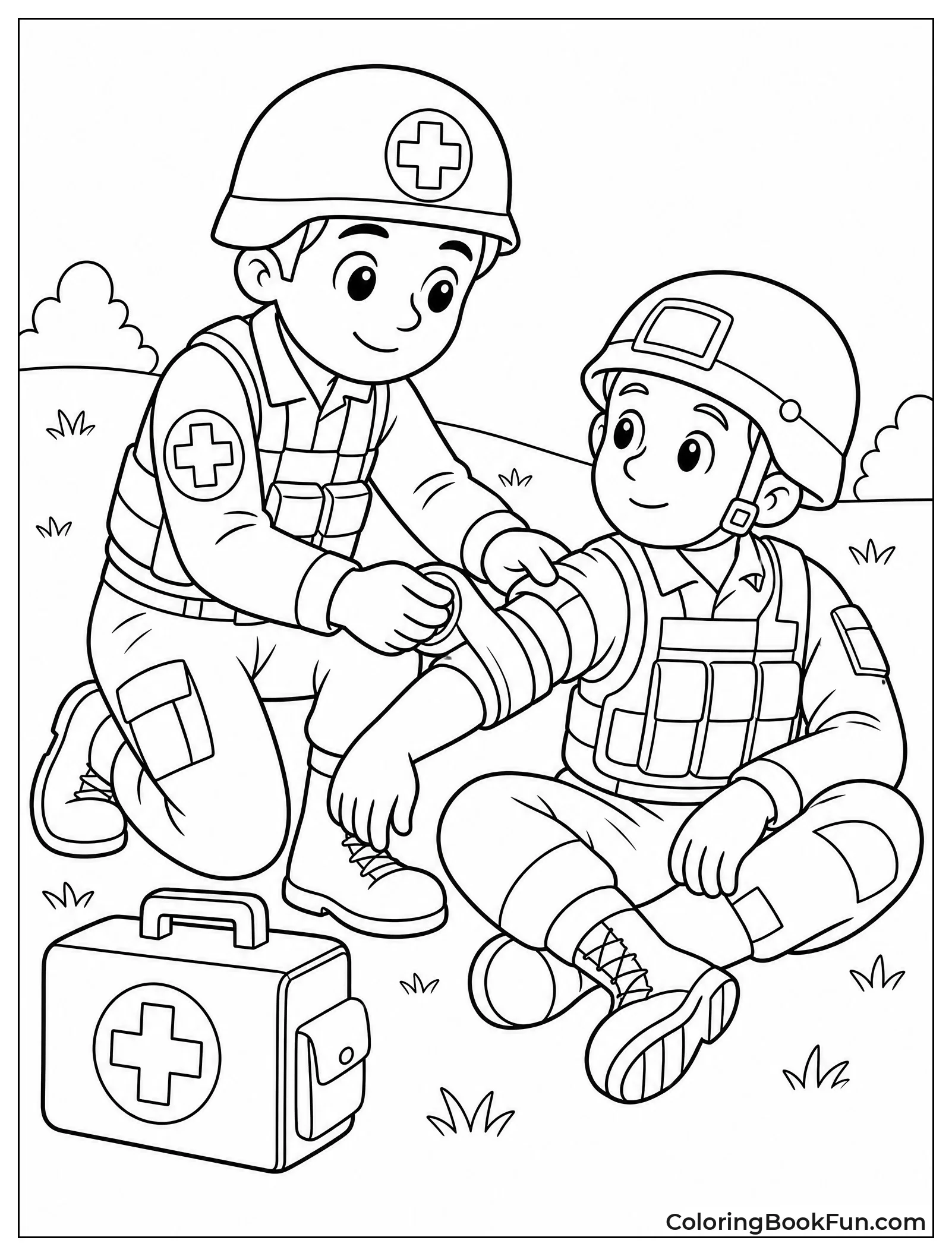 Medic Helping an Injured Soldier