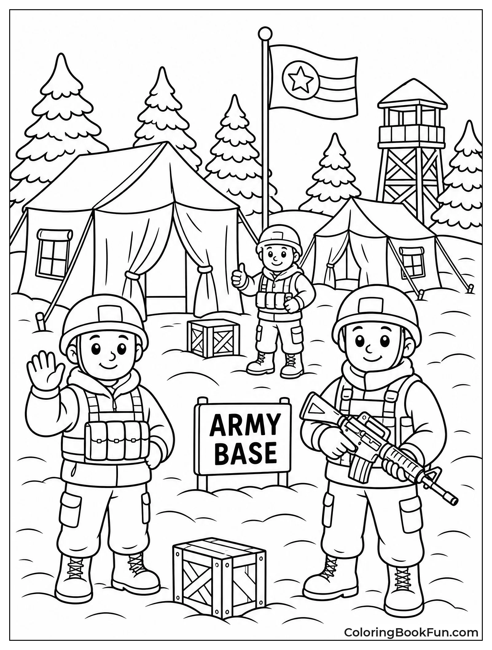 Army Camp in the Snow