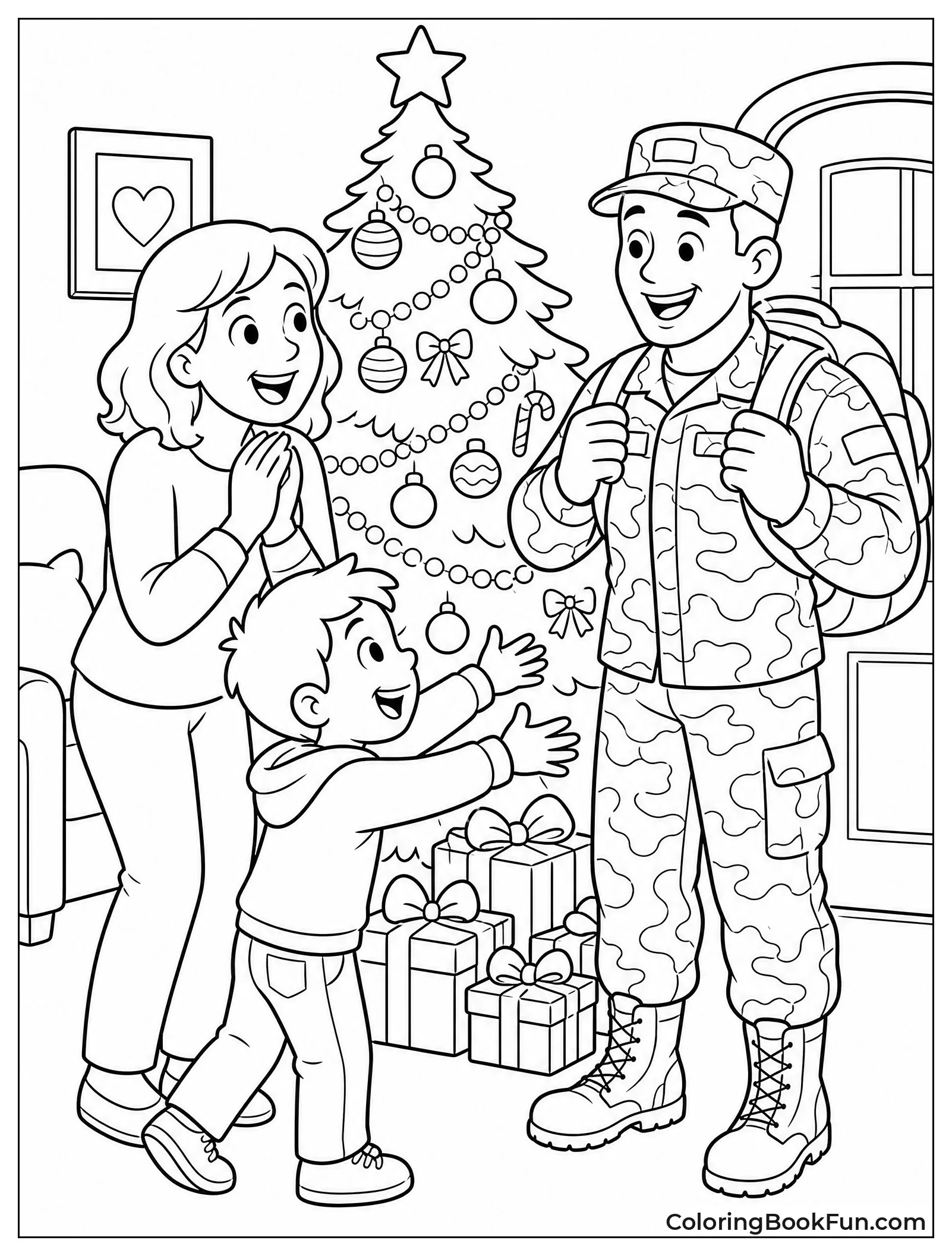 Soldier Home for Christmas Surprise