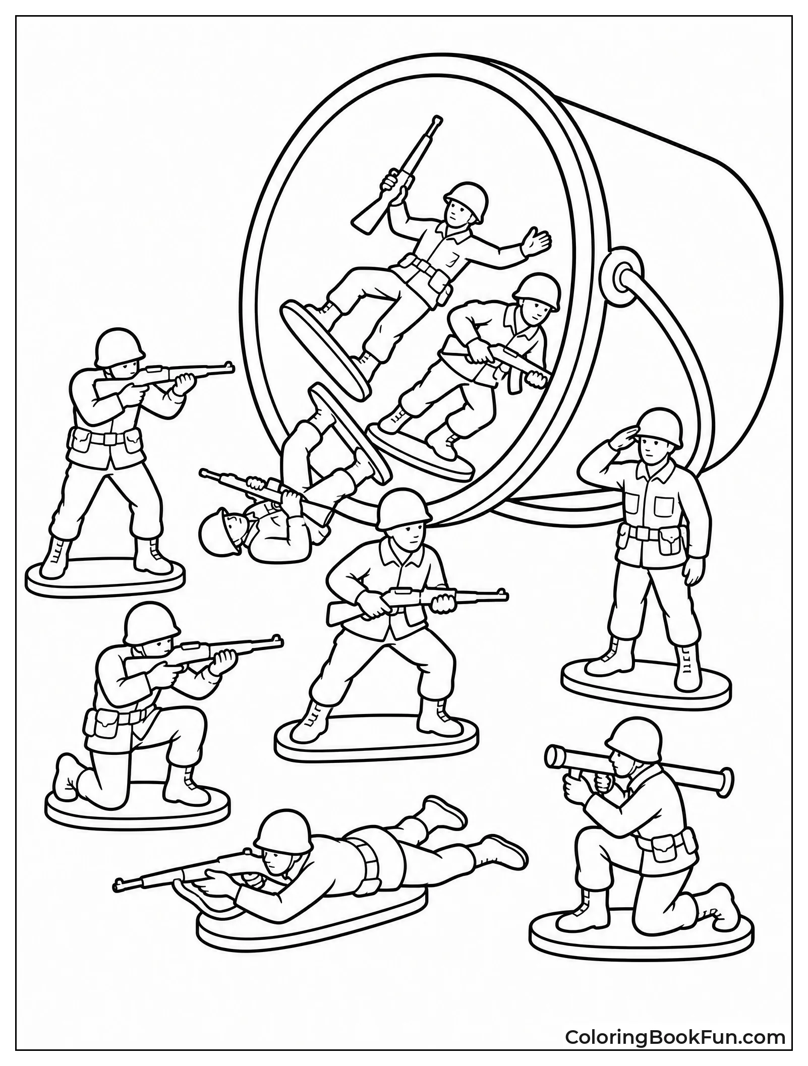 Toy Soldiers Spilling from Bucket
