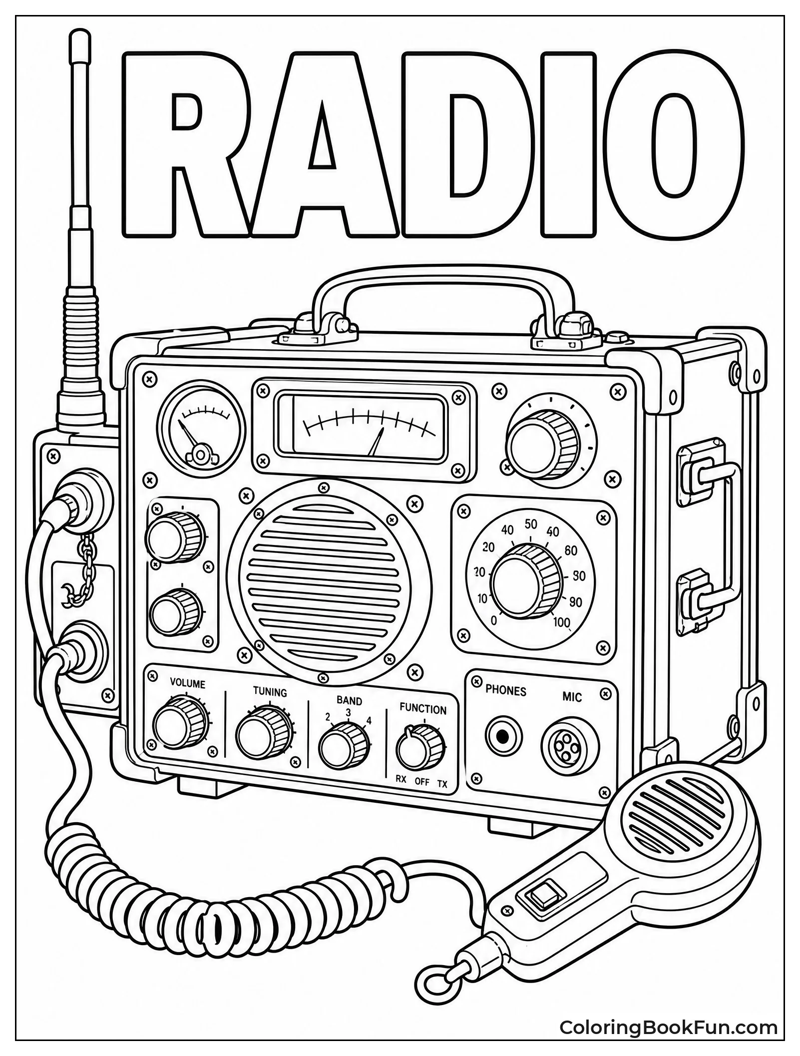 Old Fashioned Field Radio with Antenna