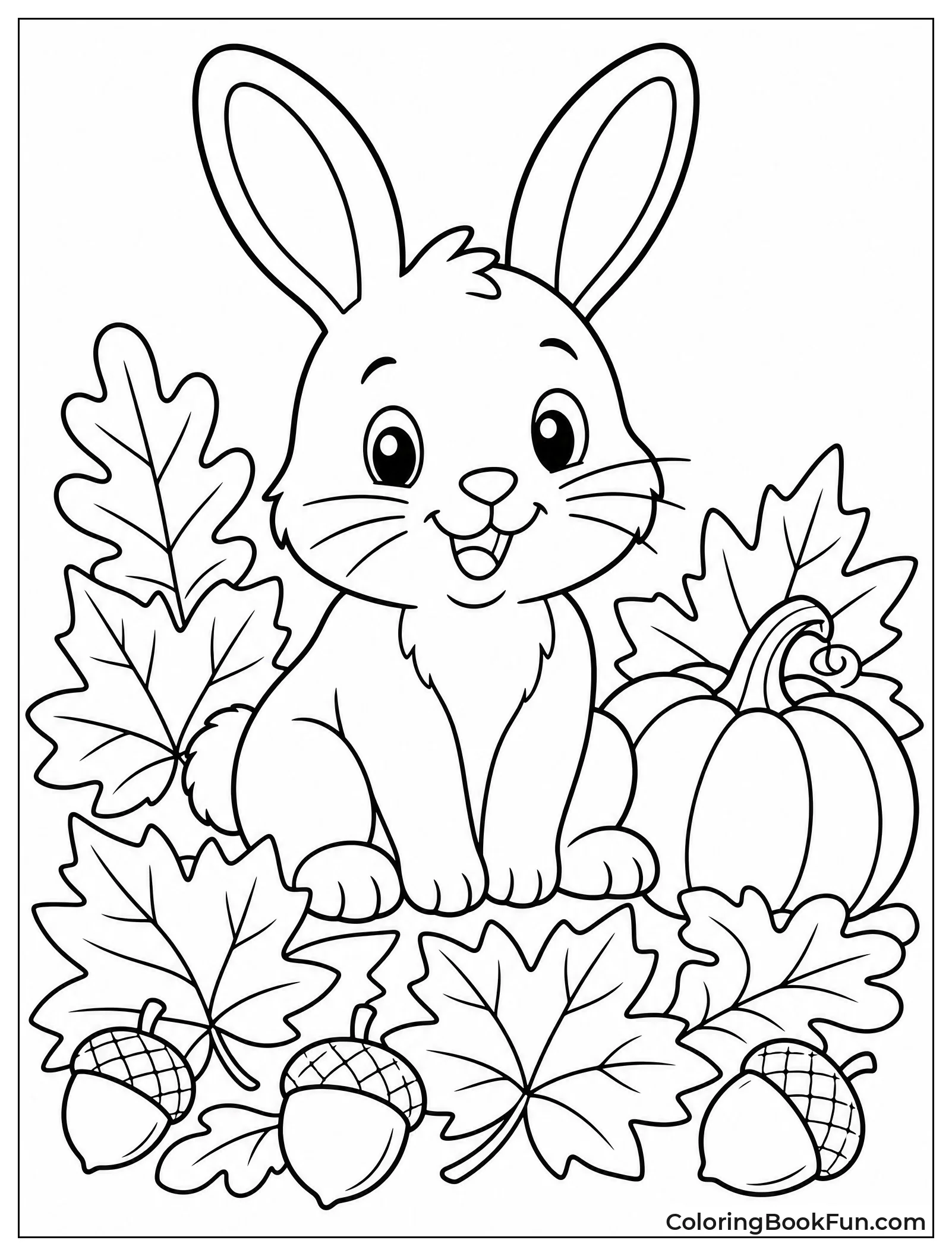 Rabbit in Autumn Leaves