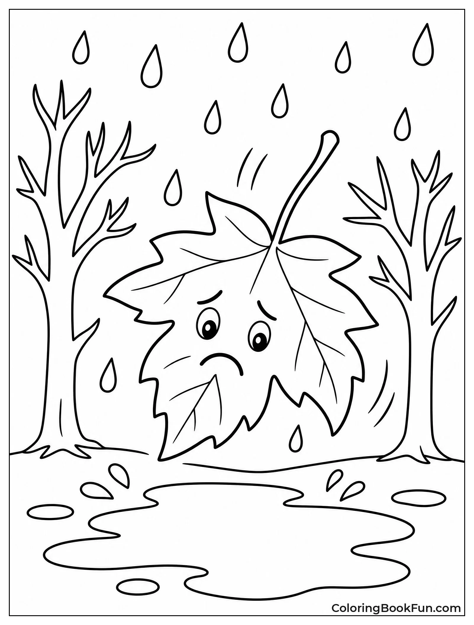 Sad Falling Autumn Leaf
