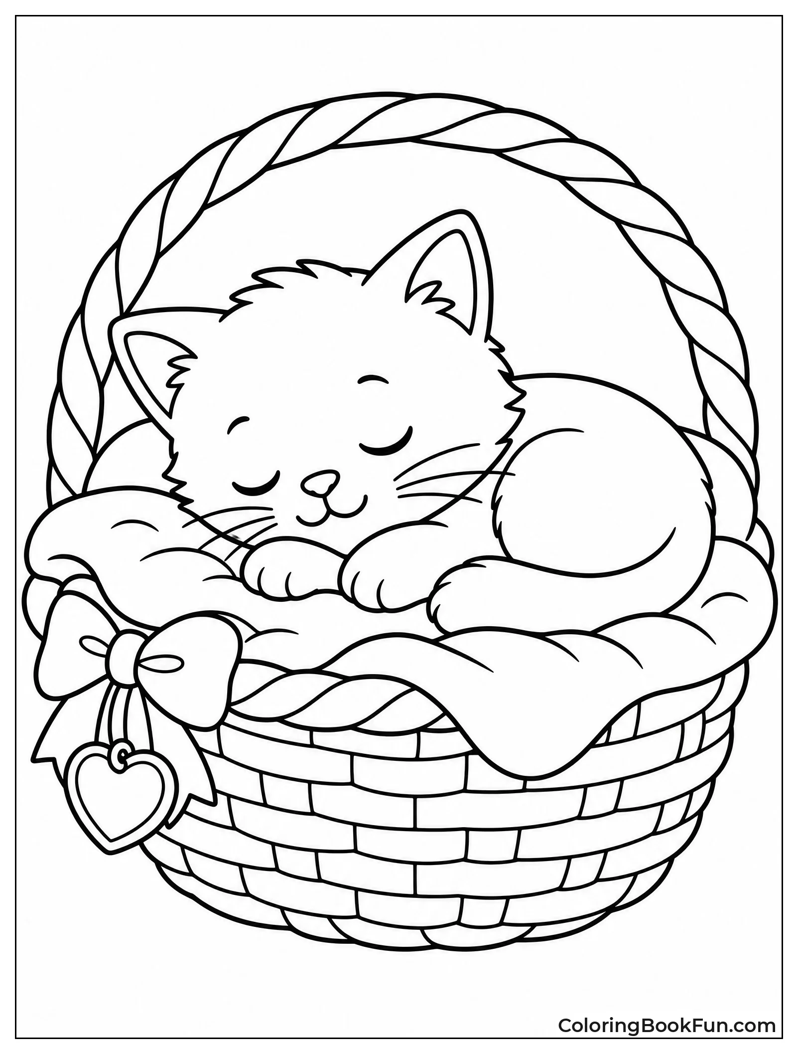 Kitten Sleeps in Cozy Basket