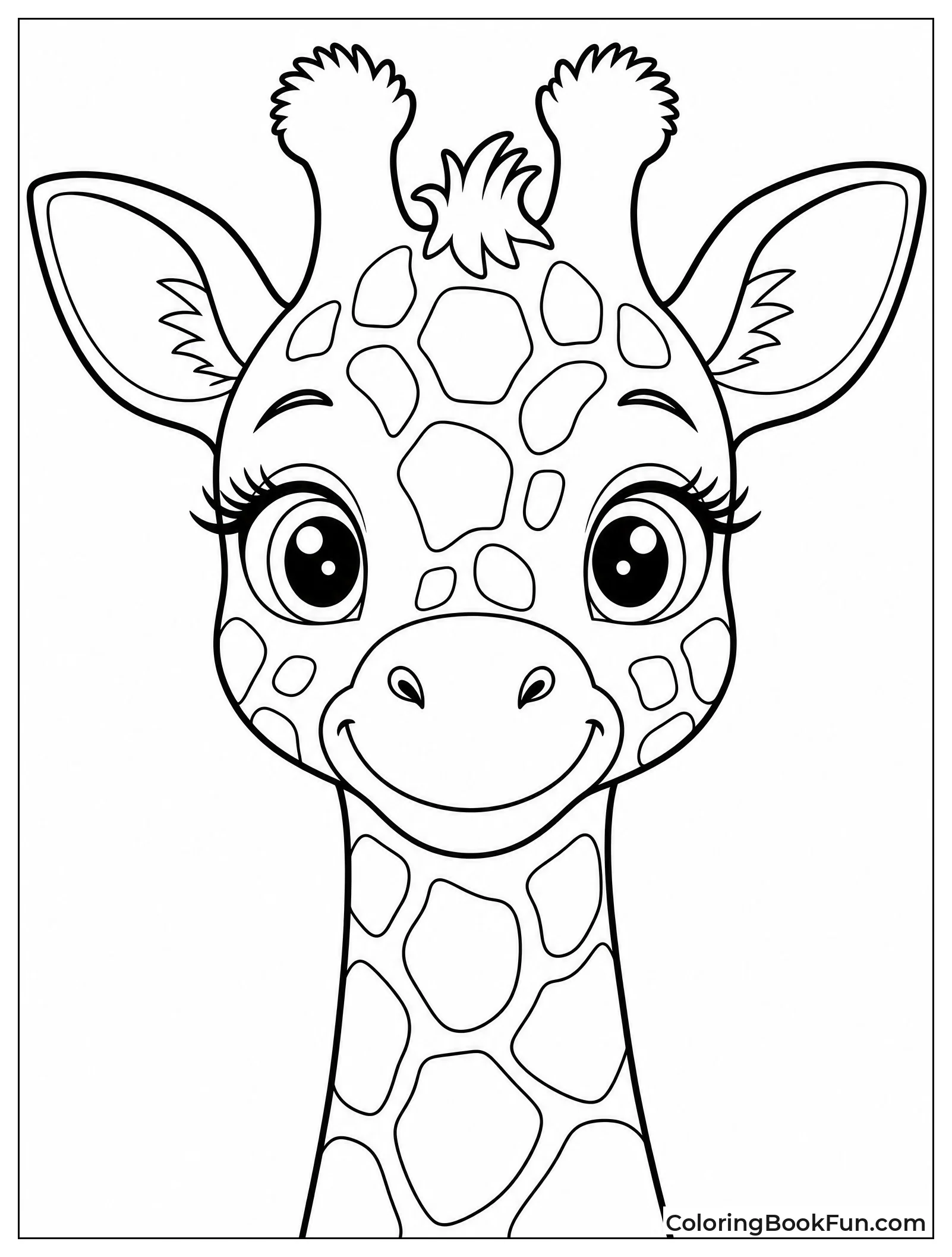 Giraffe Calf Shows Long Lashes