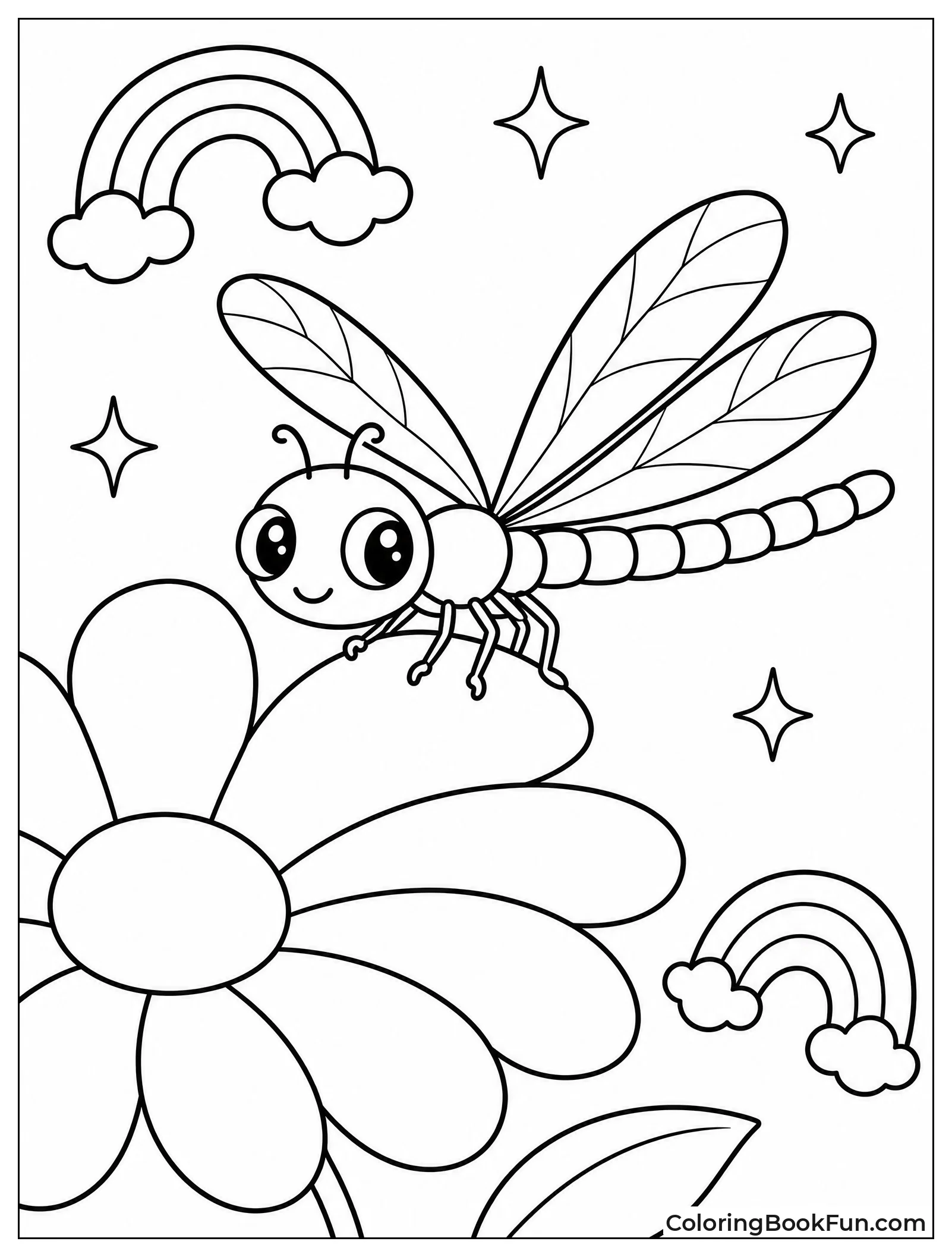 Baby Dragonfly on Flower