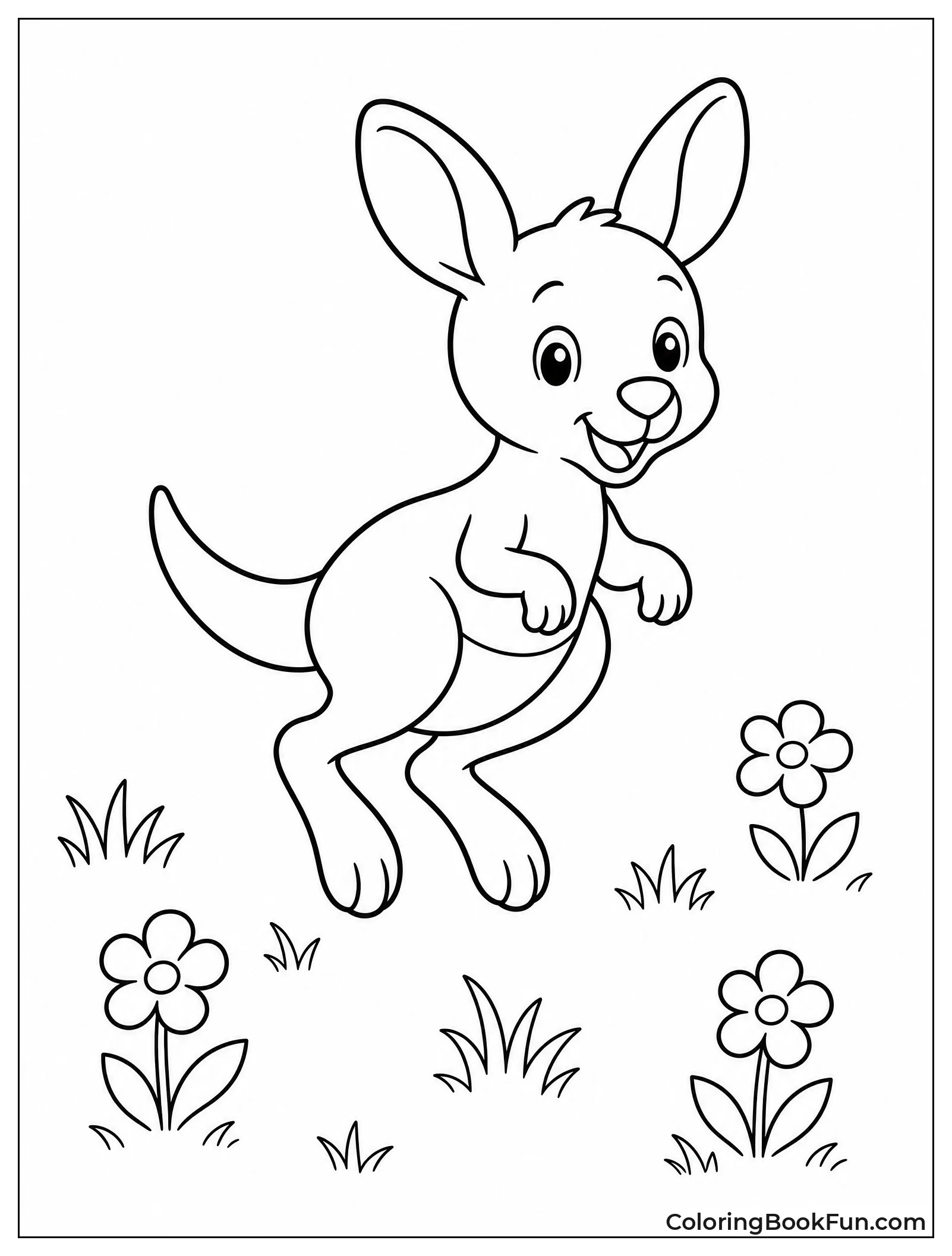 Baby Joey Hopping in a Meadow