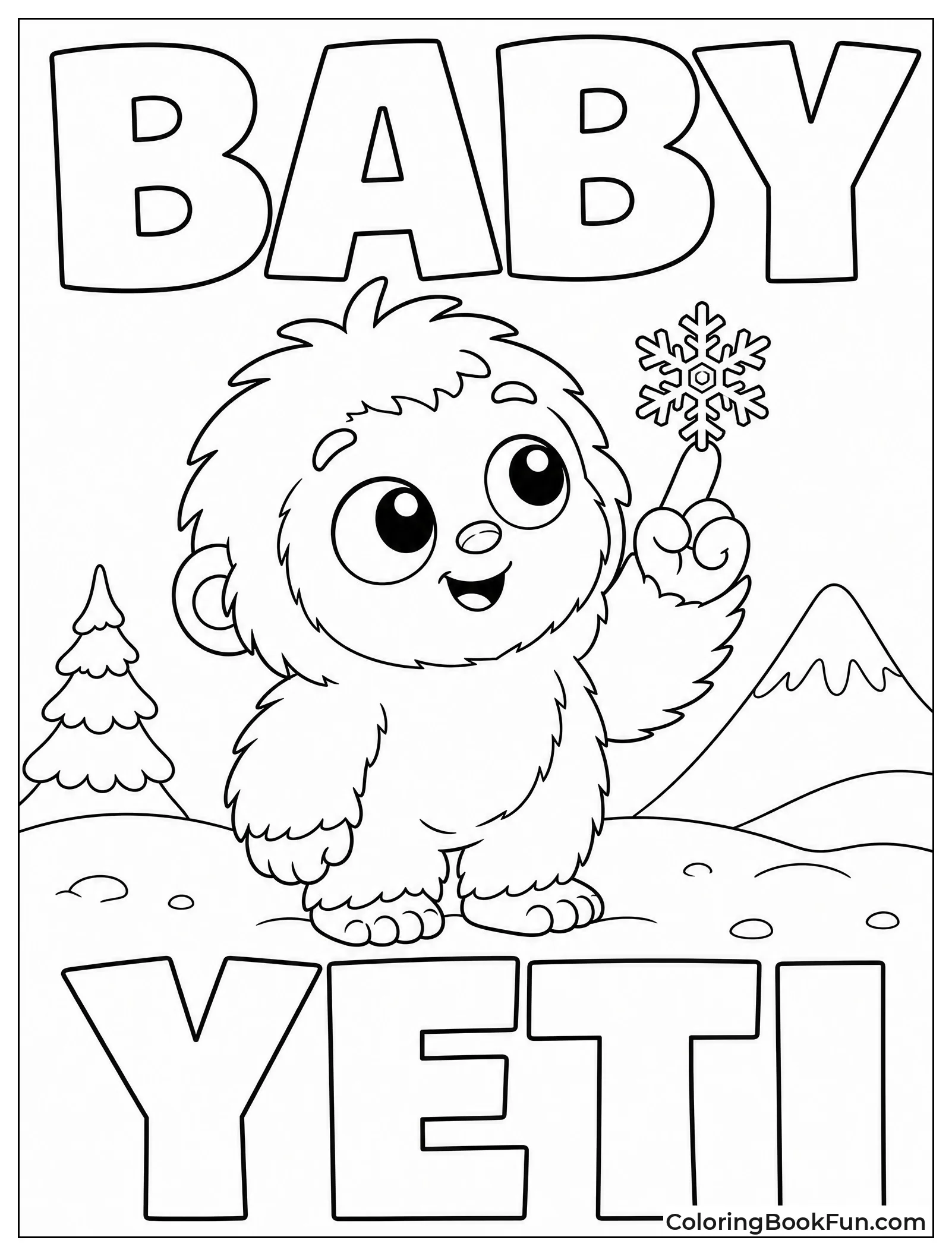 Baby Yeti Seeing First Snowflake