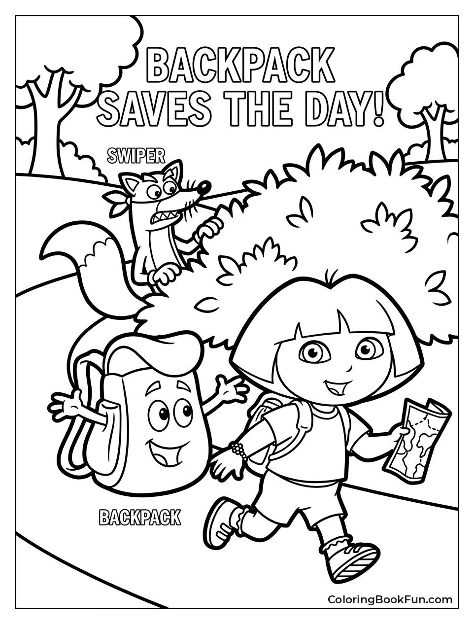 Backpack Helps Dora Chase Swiper