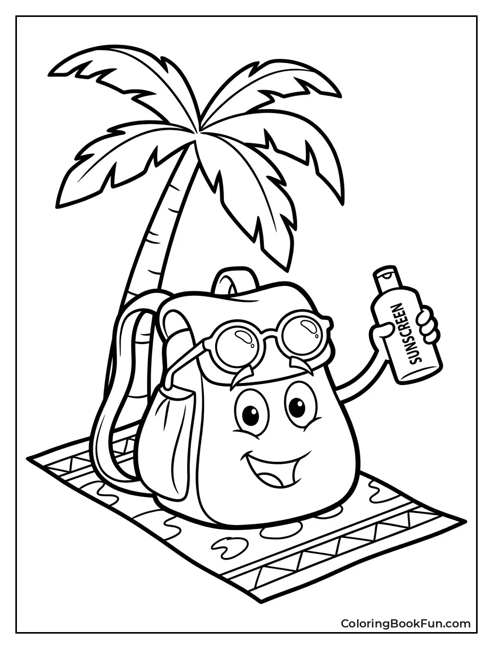 Backpack Relaxes at Sunny Beach