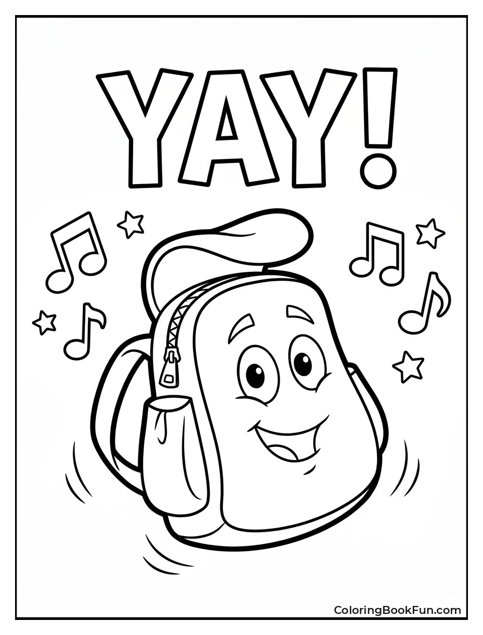 Backpack Dances with Music Notes