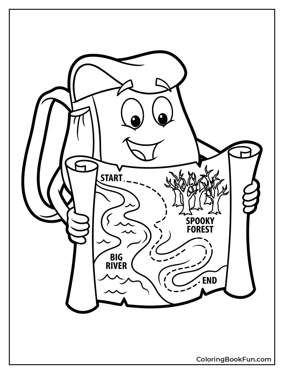 Backpack Shows Jungle Map Path