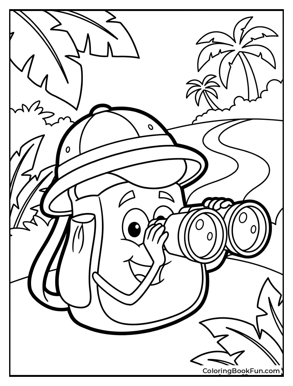 Backpack Wears Safari Helmet