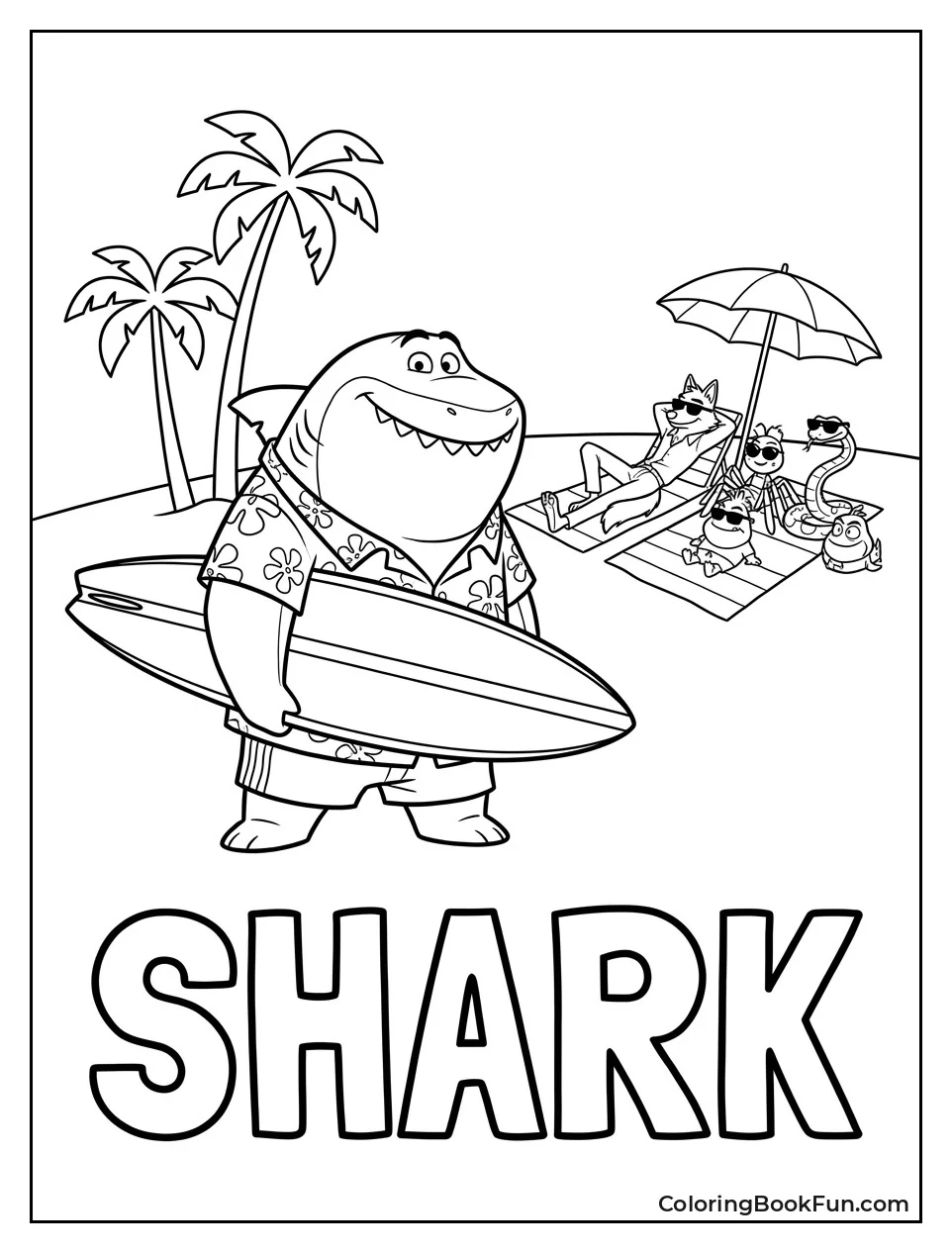 Shark Wears Hawaiian Shirt at Beach