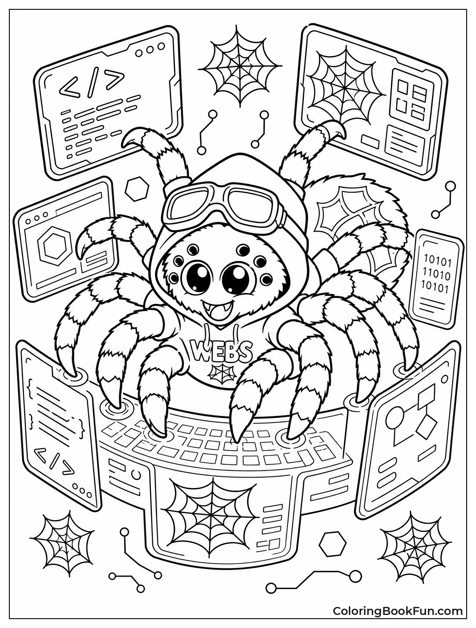 Tarantula Types on Glowing Screens