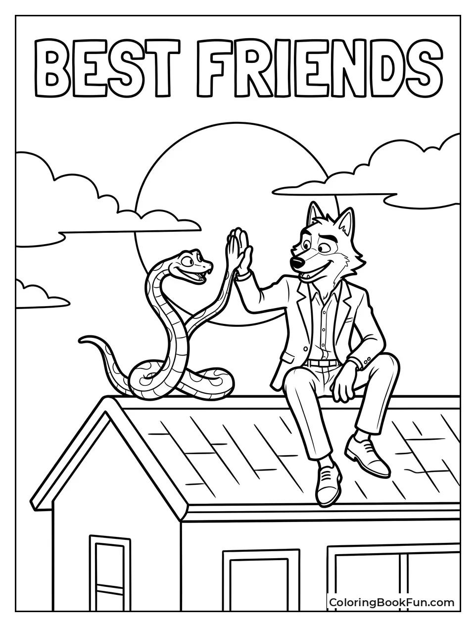 Wolf and Snake High Five
