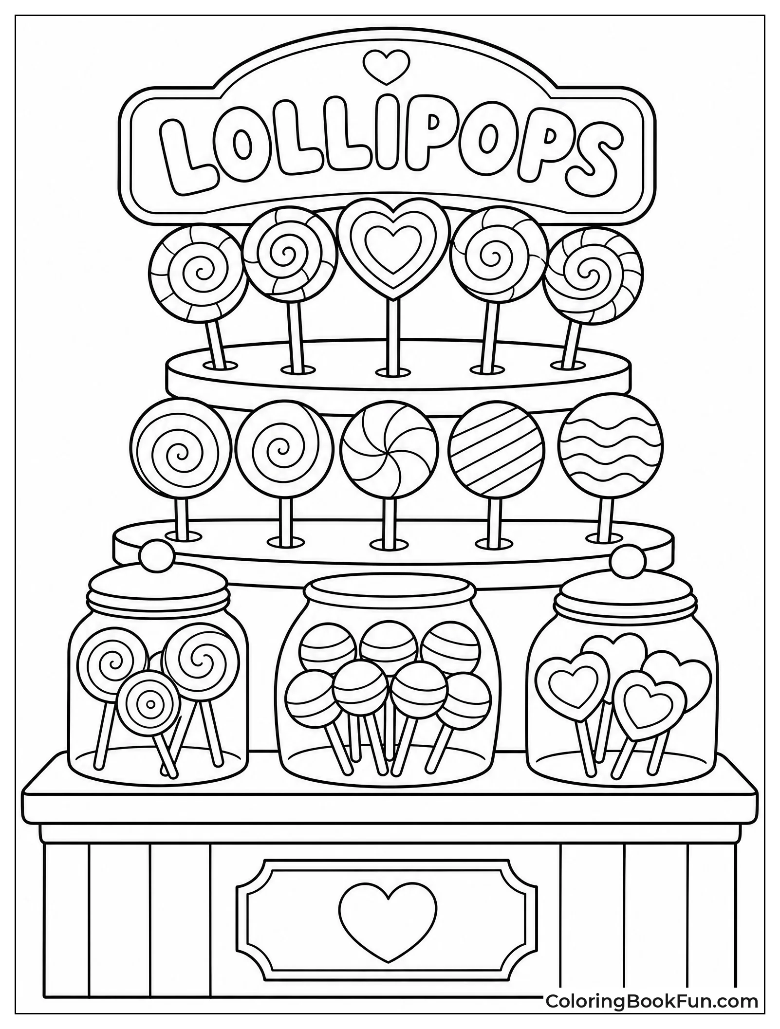 Lollipops on Display at a Bakery