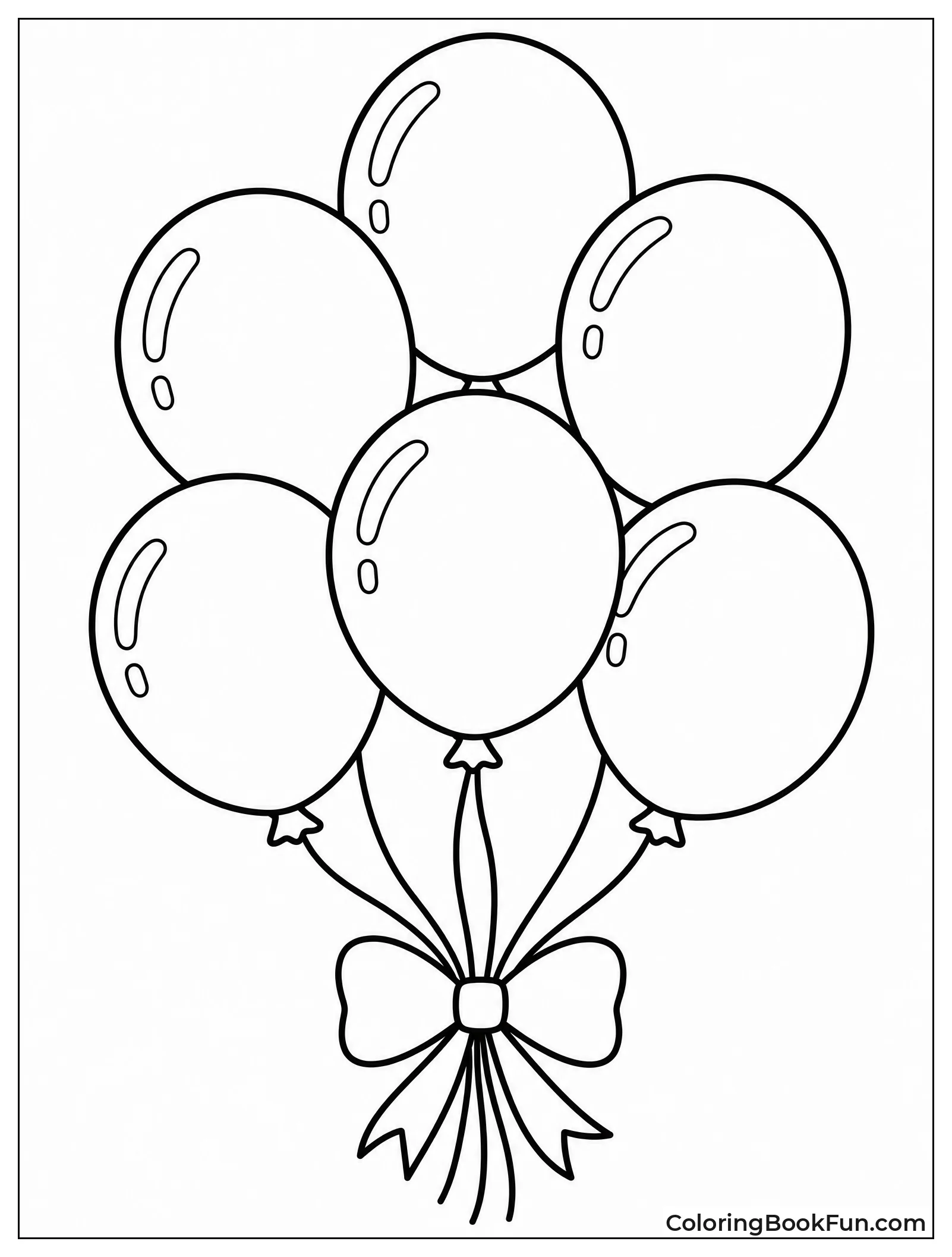 Colorful Balloons Tied in Bouquet