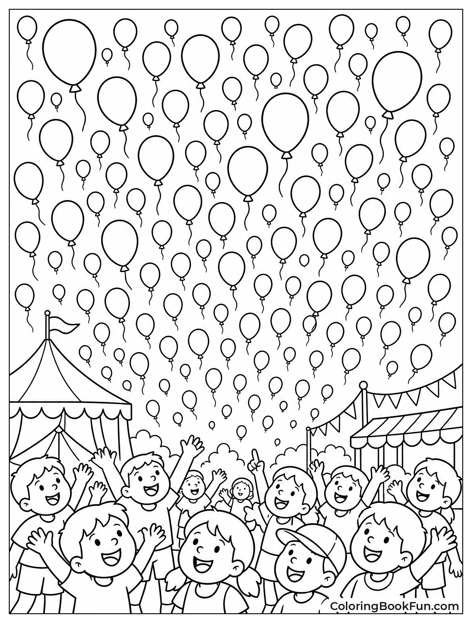 Hundreds of Balloons at Festival