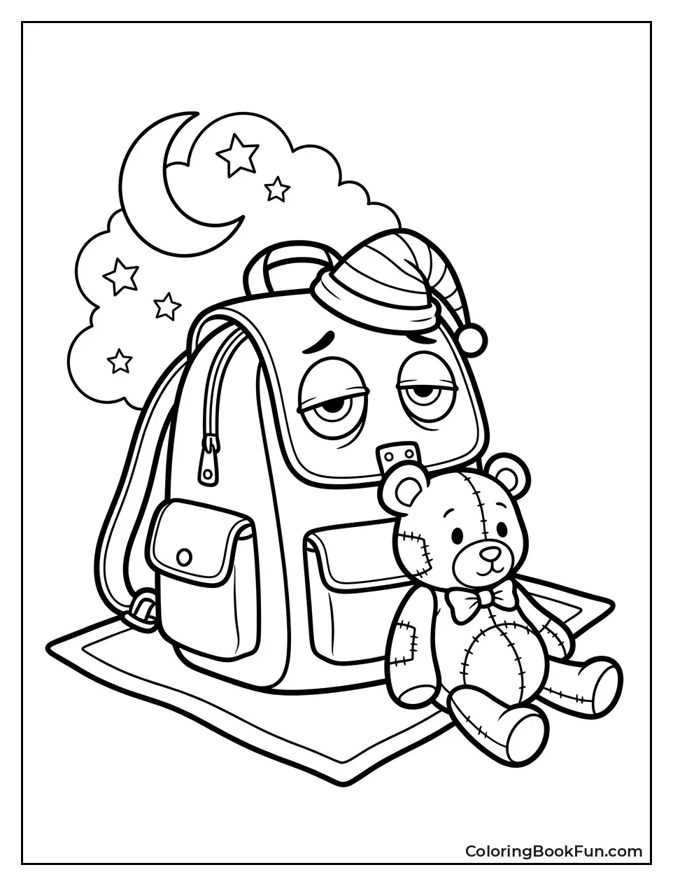 Sleepy Backpack Wears Nightcap