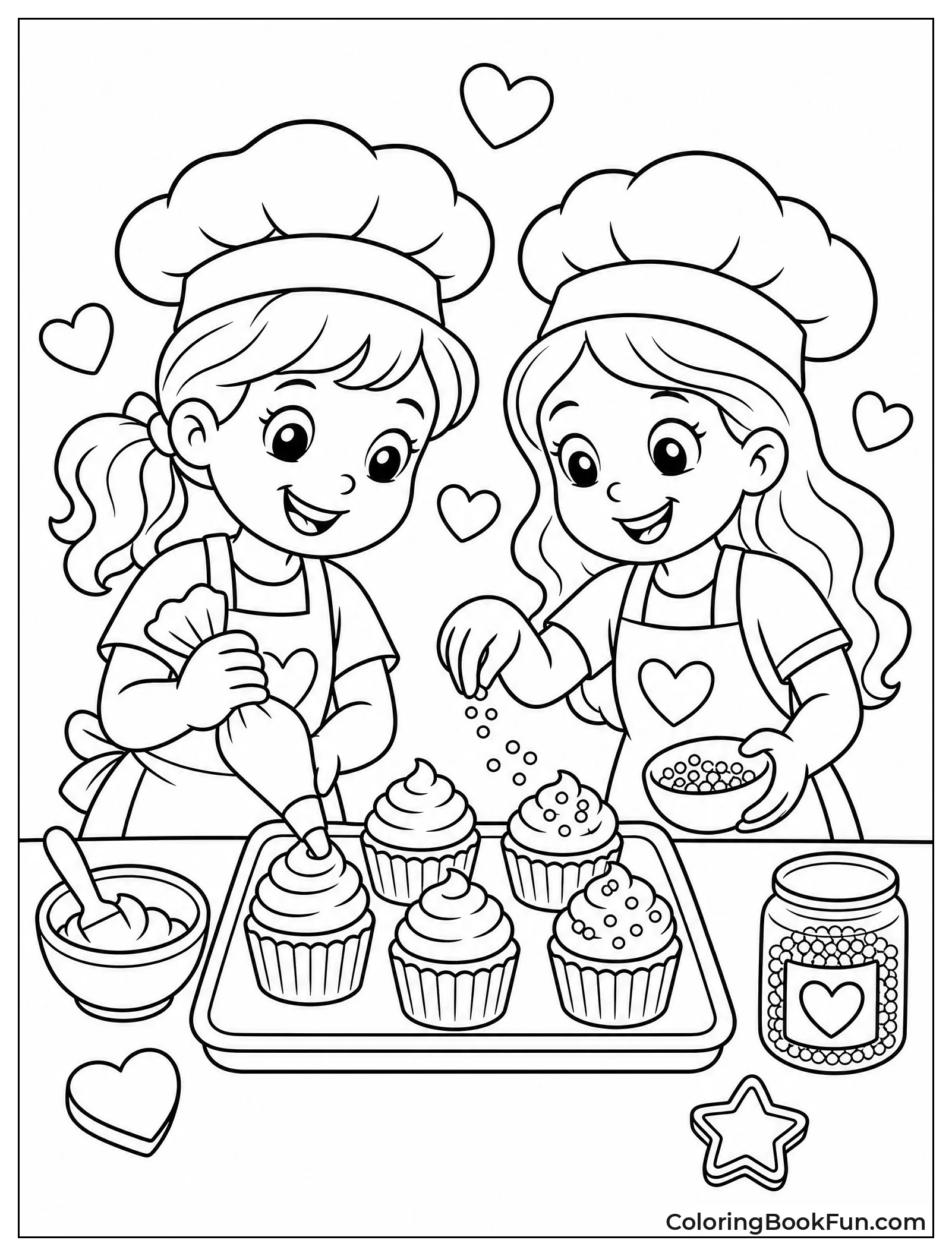 Friends Decorate Cupcakes with Sprinkles