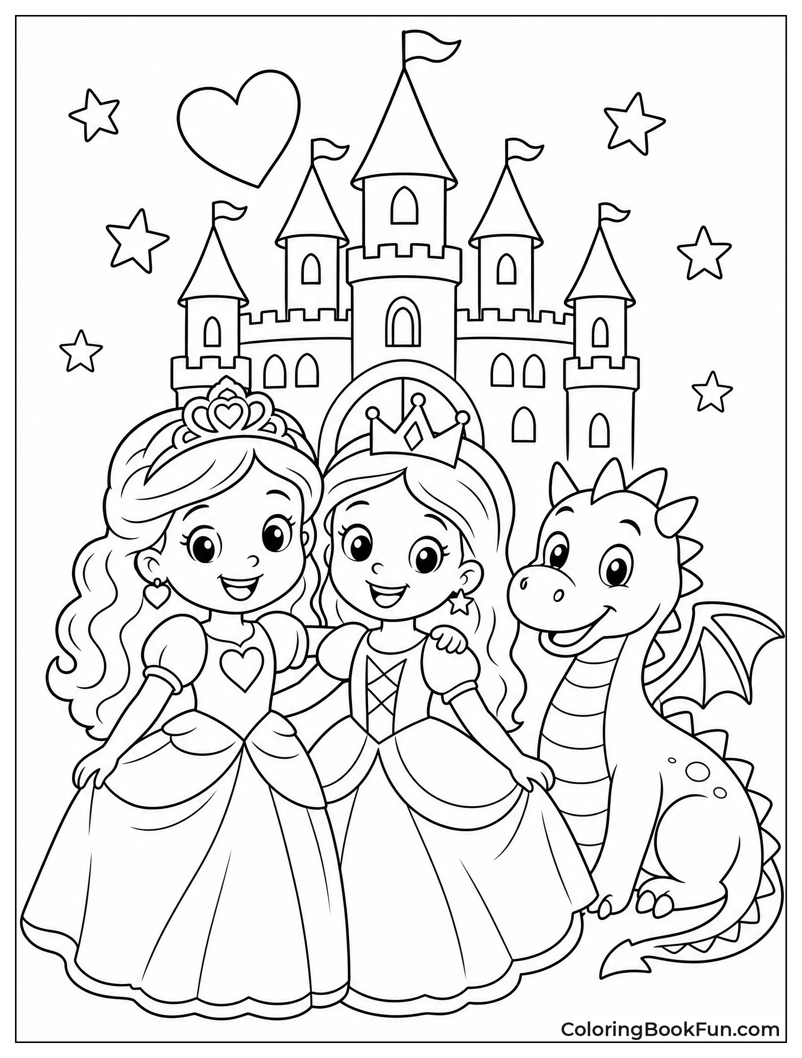 Friends Dress as Princesses Near Castle