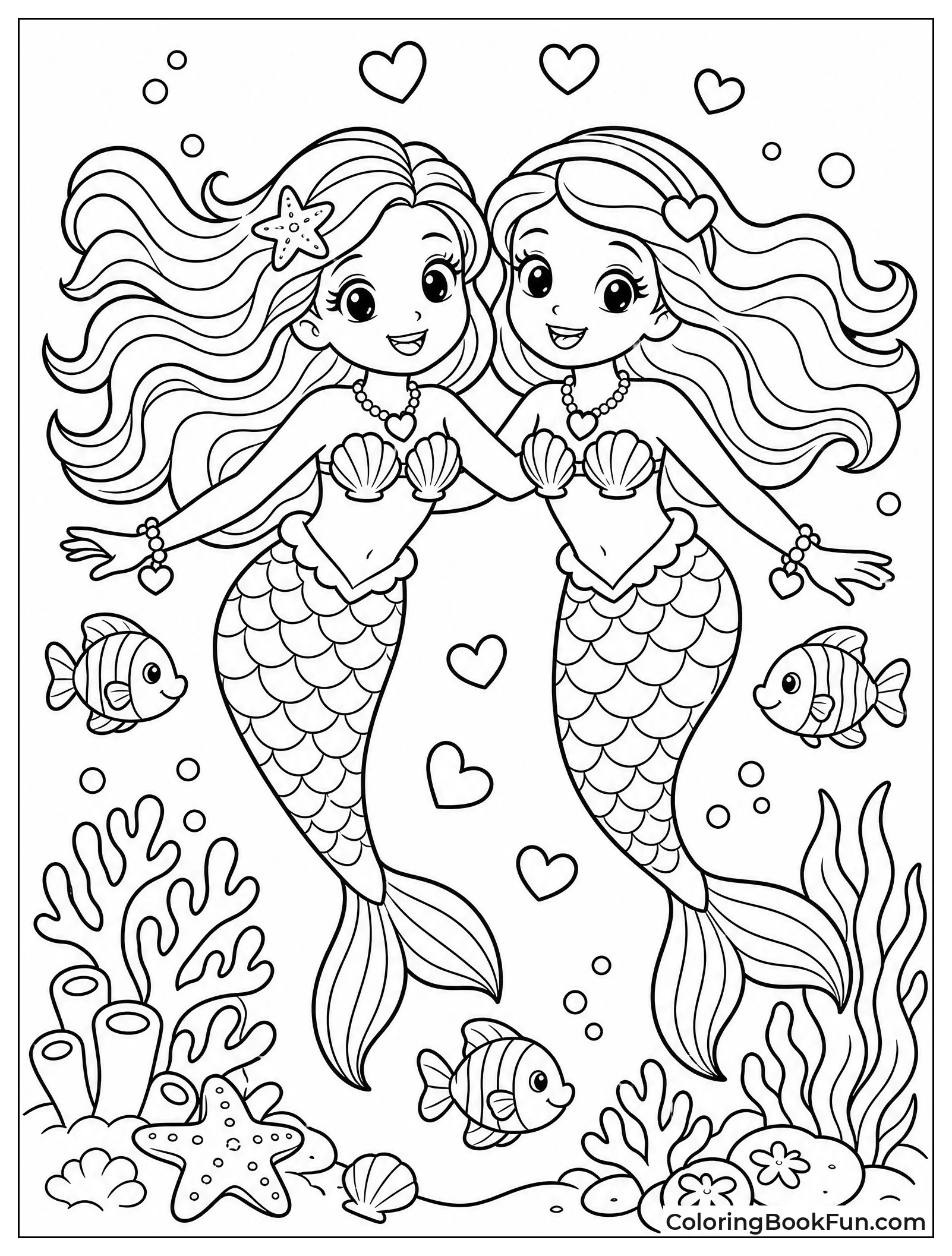 Mermaids Swim Through Coral Reef